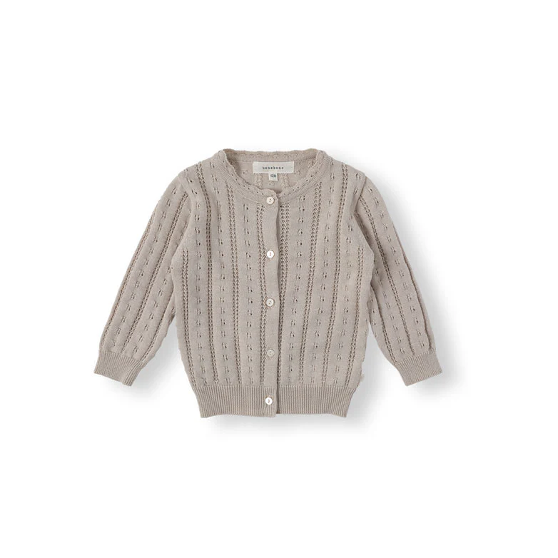 Bene Bene Indi Pink Flutter Eyelet Knit Cardigan