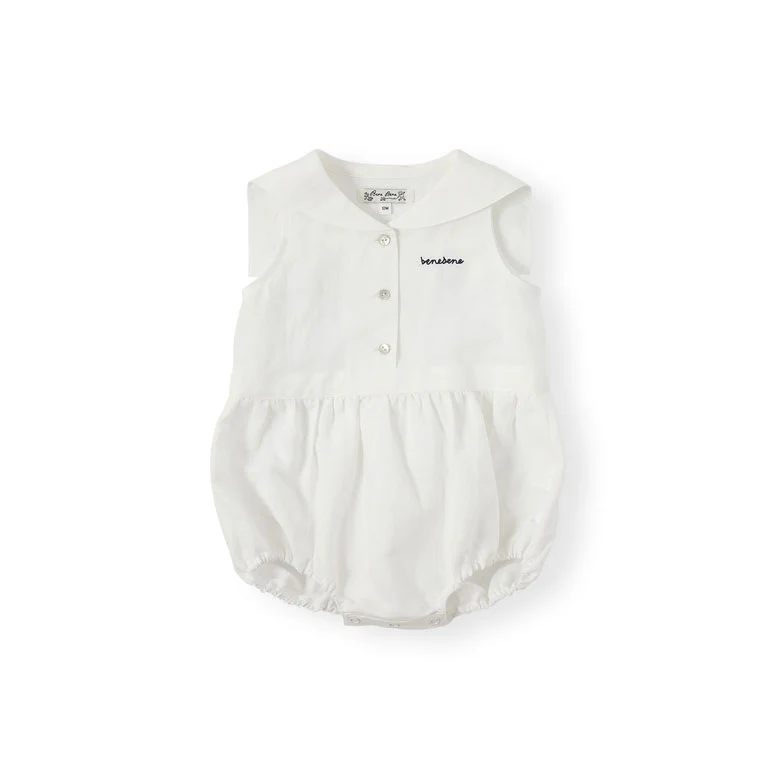 Bene Bene Ivory Baby Marine Linen Romper