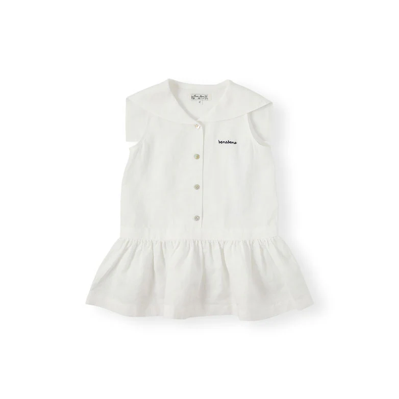 Bene Bene Ivory Marine Linen Dress