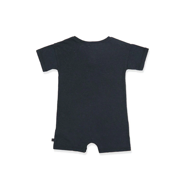 Bene Bene Navy Linen Half Bodysuit - Image 2