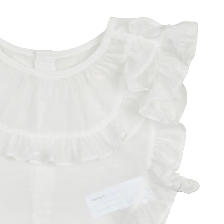 Bene Bene Off White Pure Frill Bib - Image 4