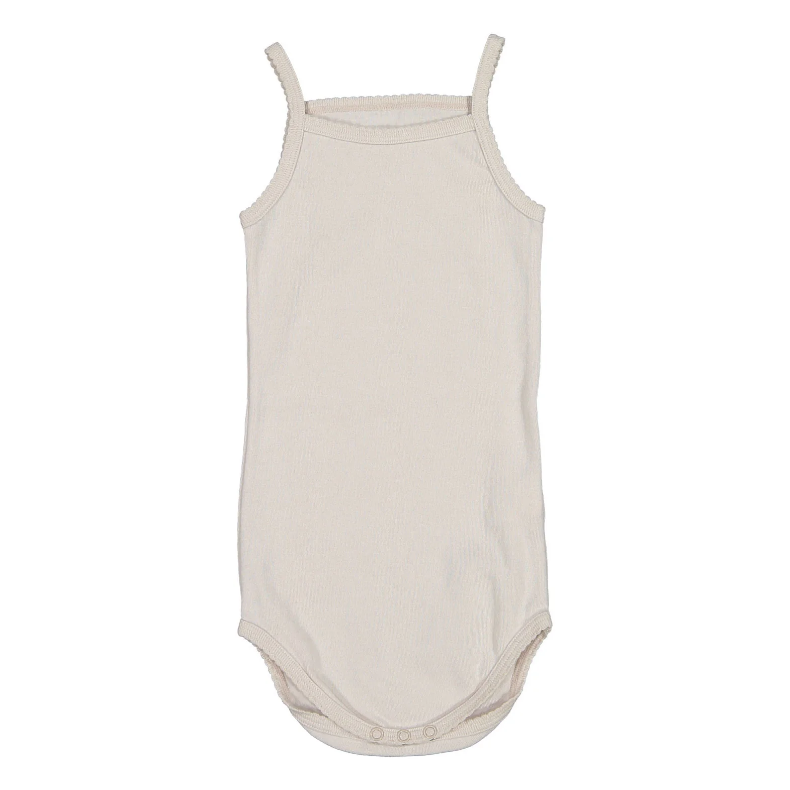 Bene Bene Pale Pink Baby Organic Scallop Spaghetti Bodysuit