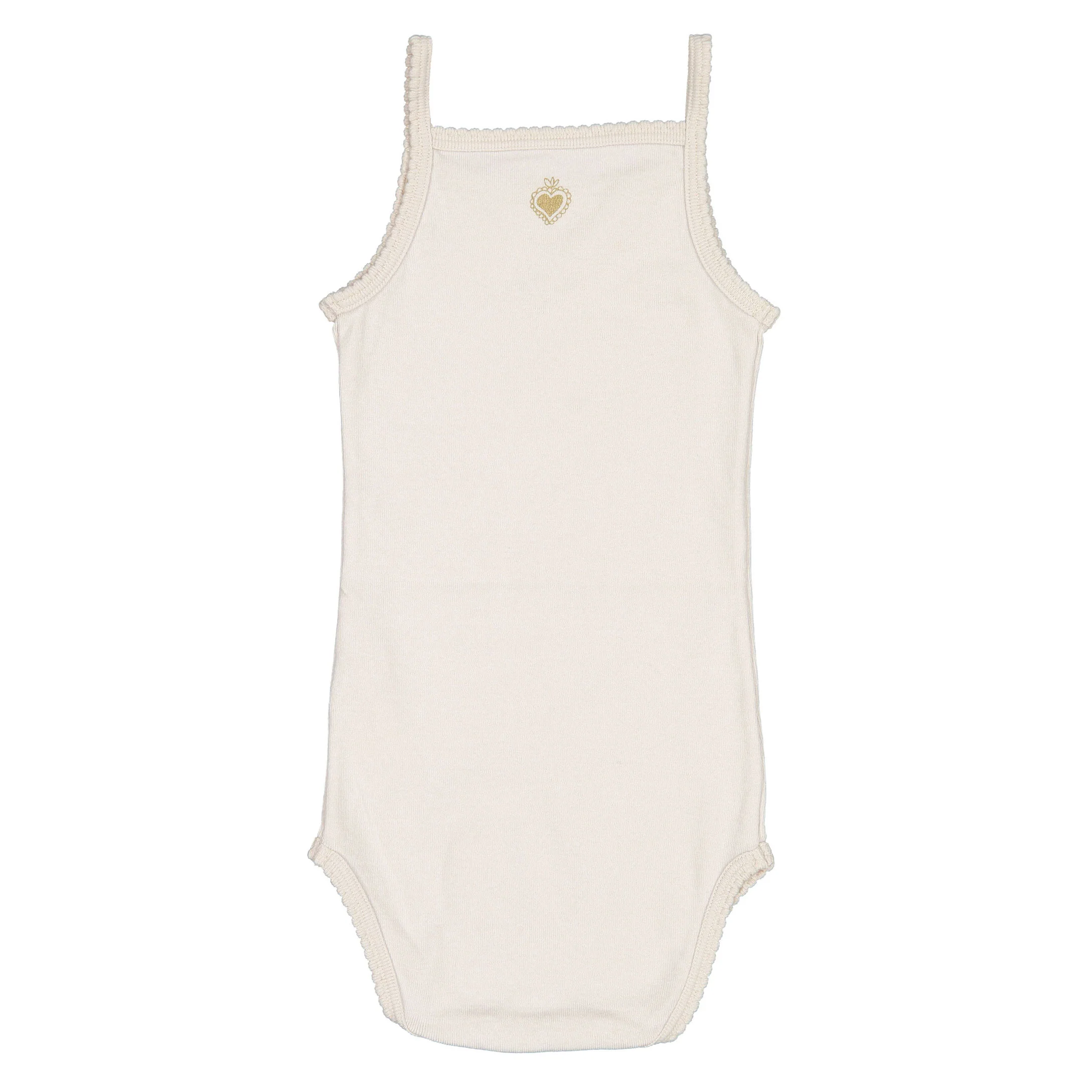 Bene Bene Pale Pink Baby Organic Scallop Spaghetti Bodysuit - Image 2