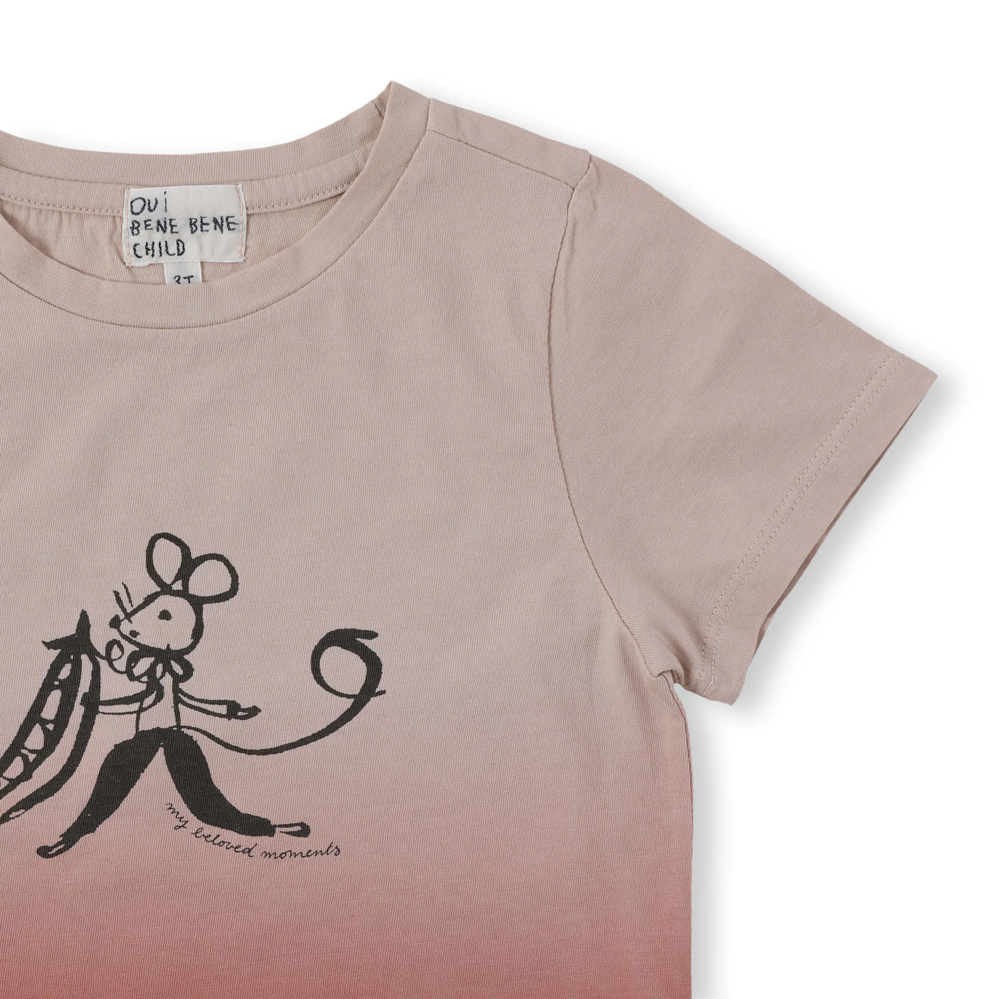Bene Bene Pink Dip Dye Tee - Image 2