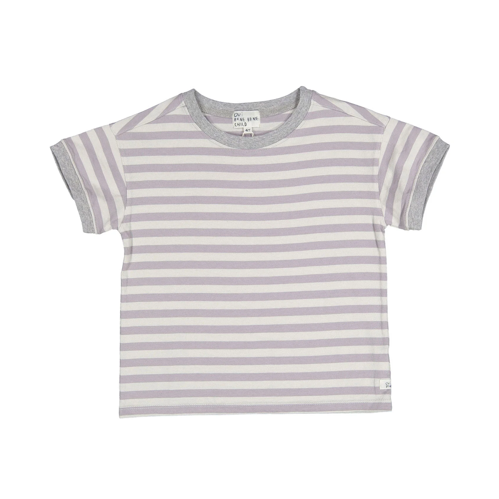 Bene Bene Purple Grey Mellow Half Stripe Tee