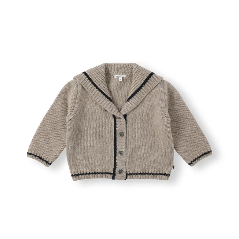 Bene Bene Sand Beige Marine Sailor Knit Cardigan