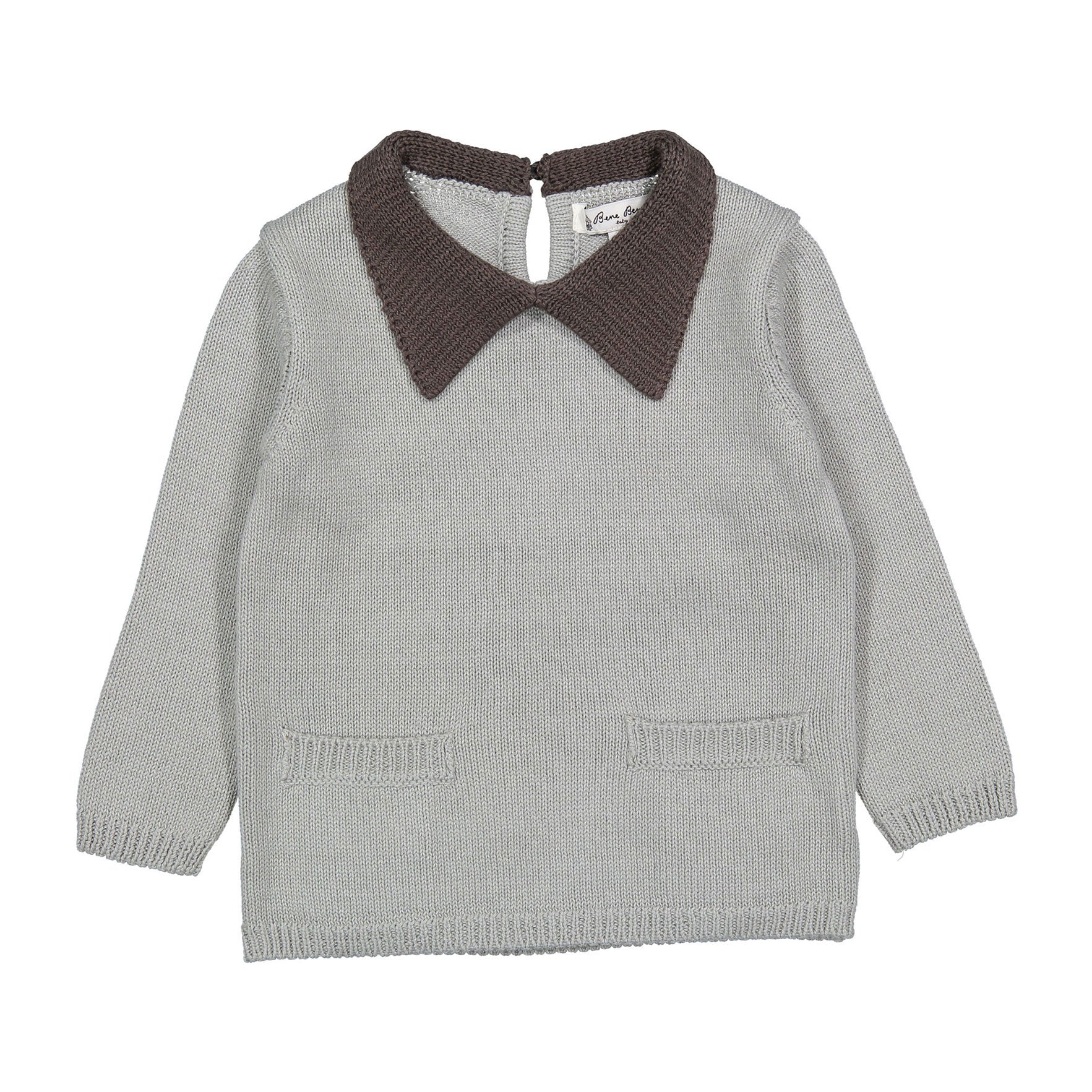 Bene Bene Greyish Blue Noah Collar Baby Knit