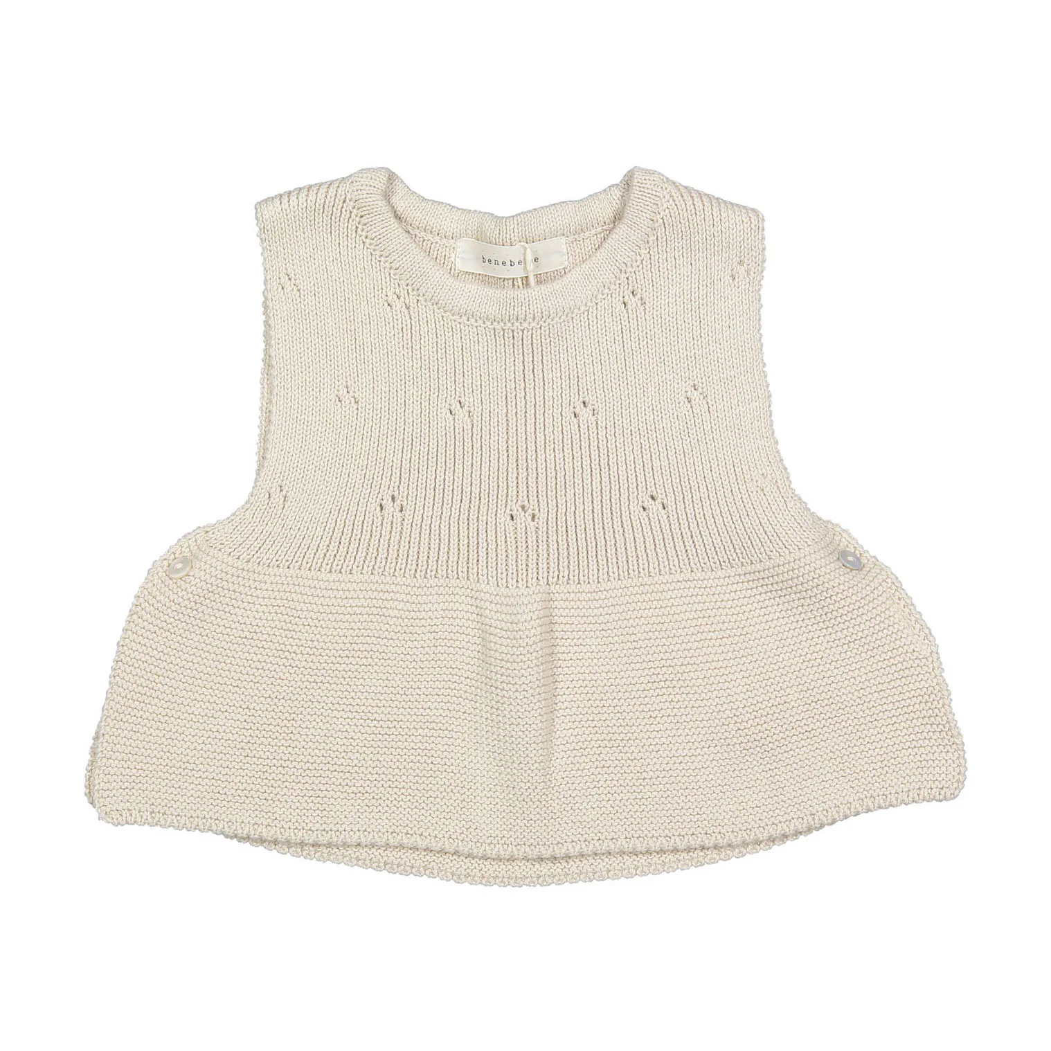 Bene Bene Greyish Ecru Mou Eyelet Knit Vest