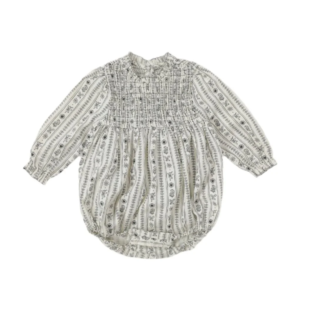 Bene Bene Navy Tyrol Smocking Romper