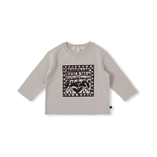 Bene Bene Warm Gray Woodcut Baby T-shirt