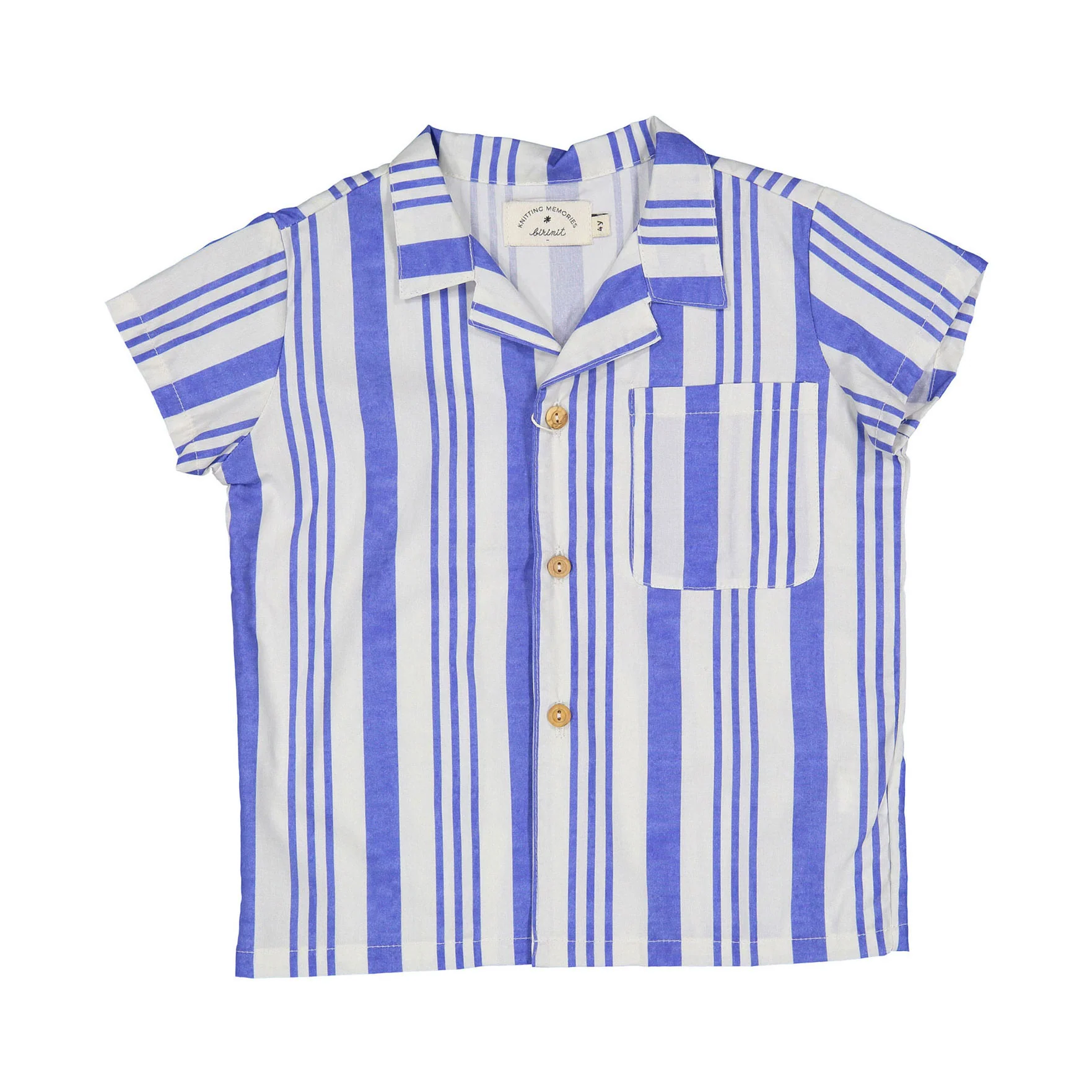 Birinit Deep Blue Stripe Lapel Shirt