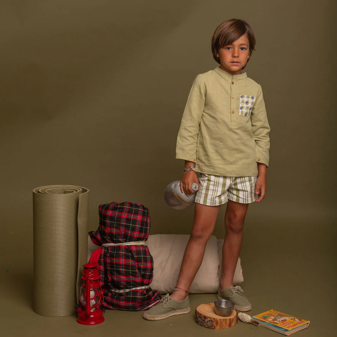 Birinit Pistachio Stripe Denim Short - Image 2