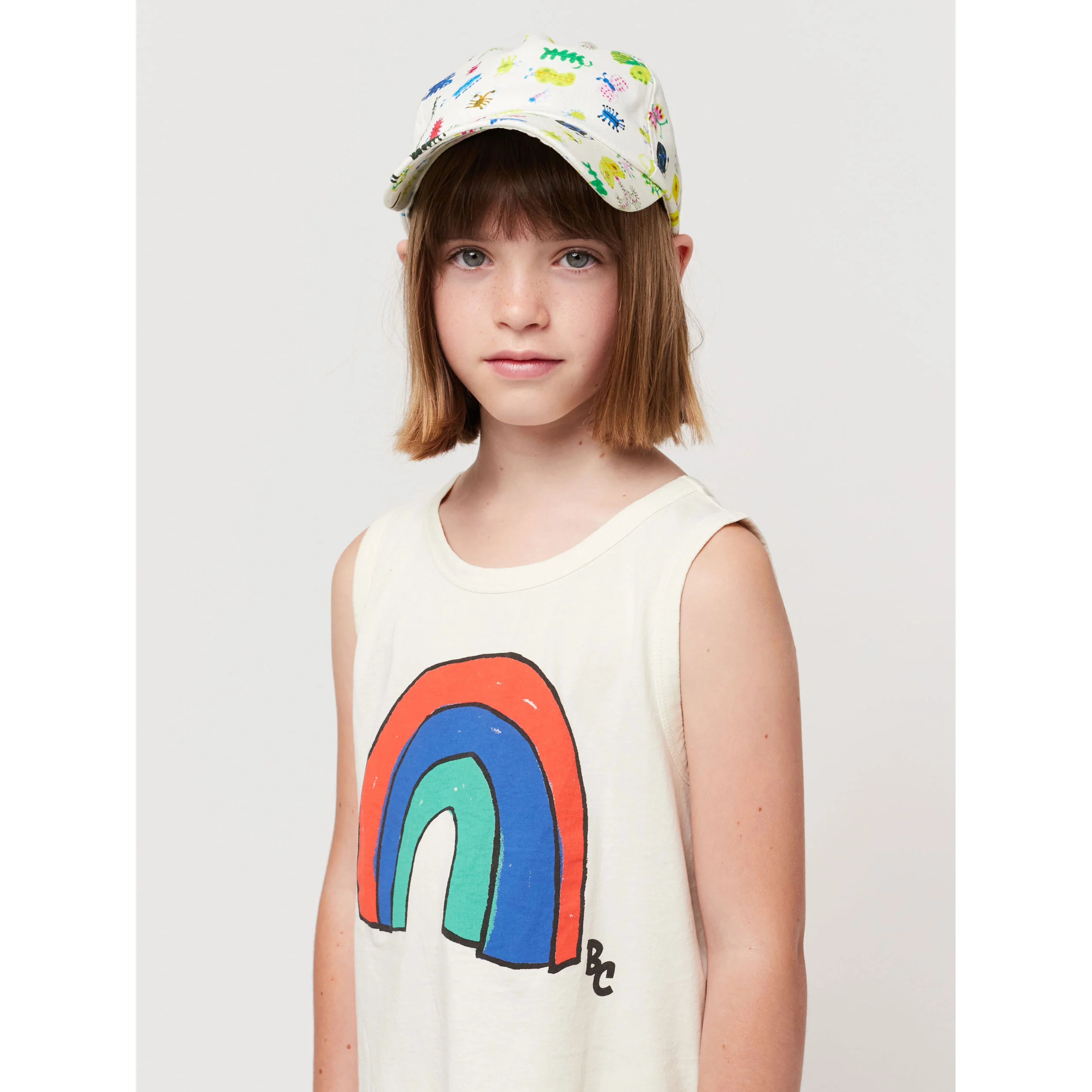 Bobo Choses Beige Funny Insects All Over Cap - Image 2
