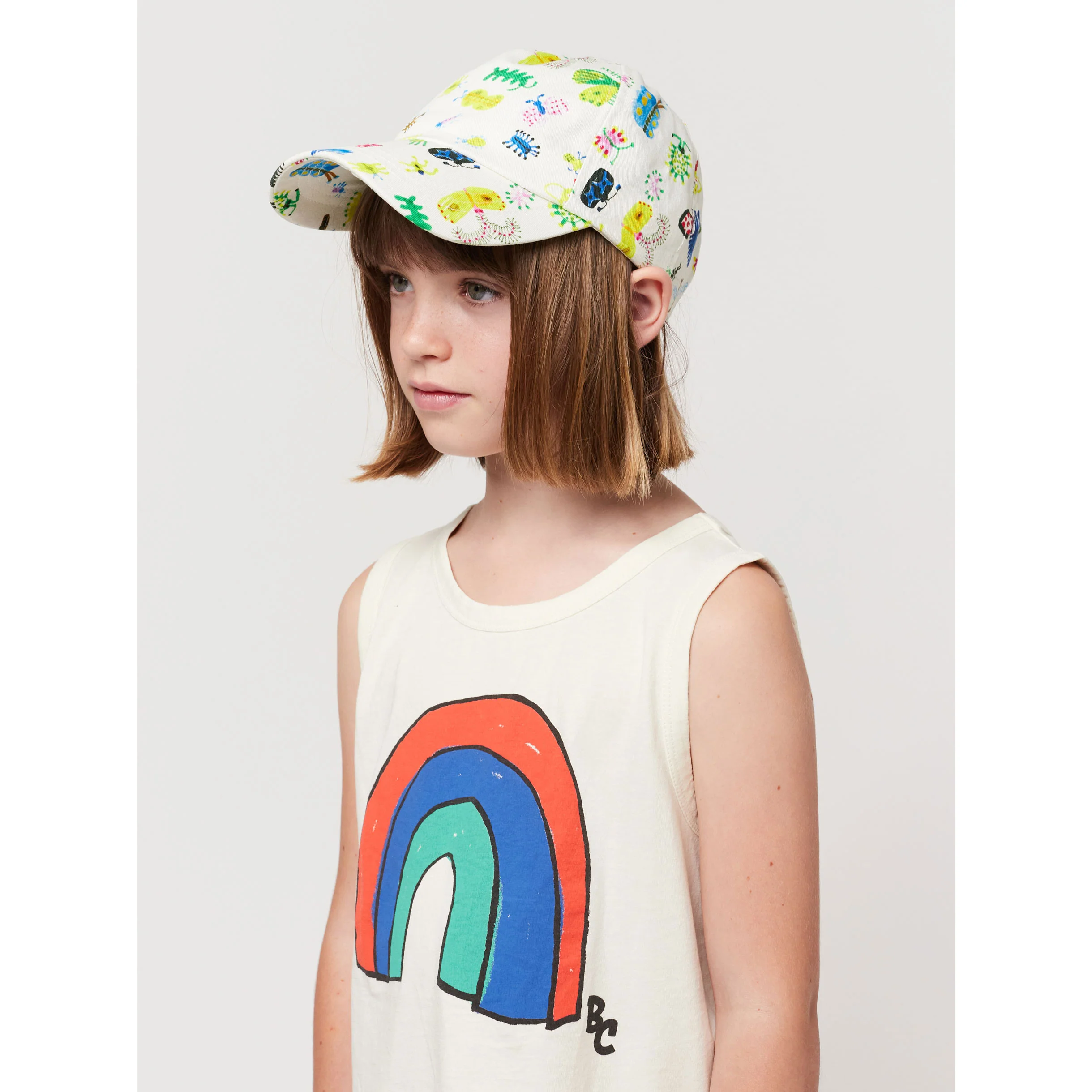 Bobo Choses Beige Funny Insects All Over Cap - Image 3