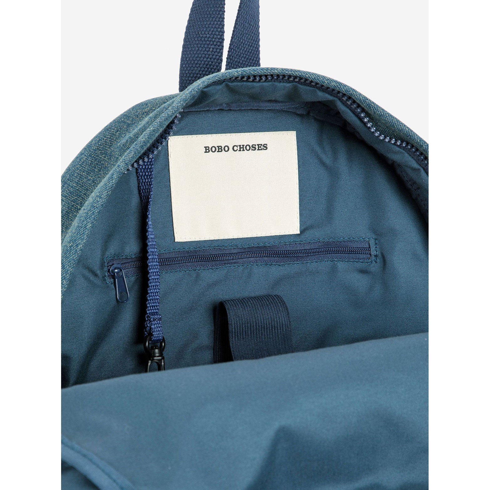 Bobo Choses Blue Go Bobo Denim School Bag - Image 4