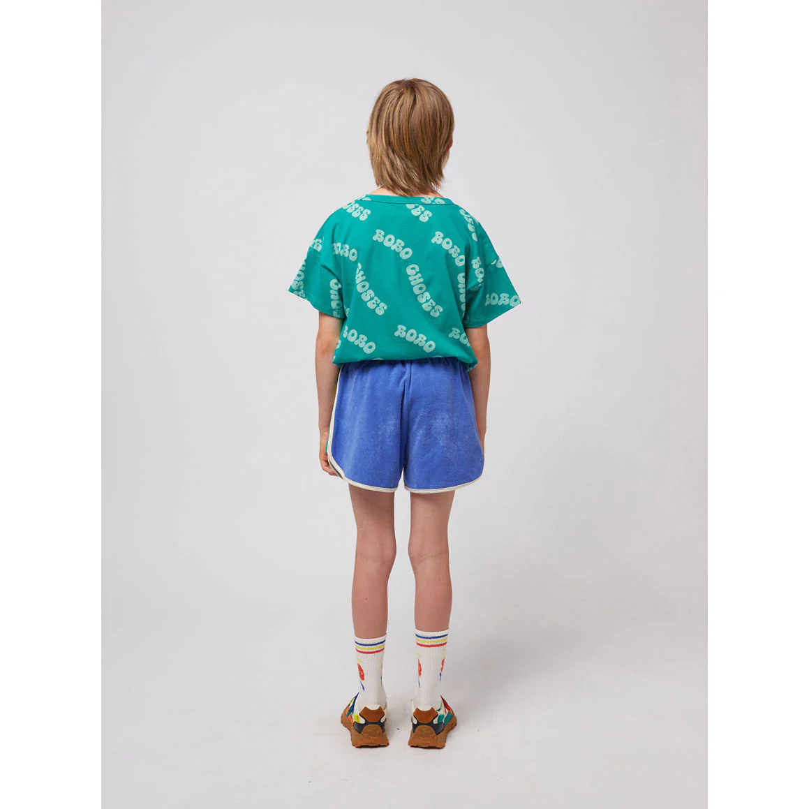 Bobo Choses Blue Smiling Color Block Shorts - Image 4