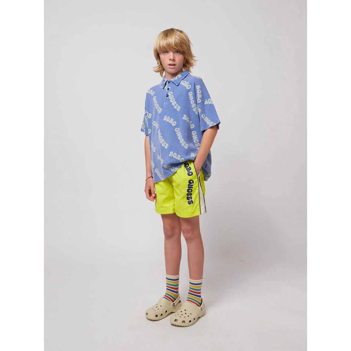 Bobo Choses Blue Wavy Bobo Choses All Over Polo Shirt - Image 2