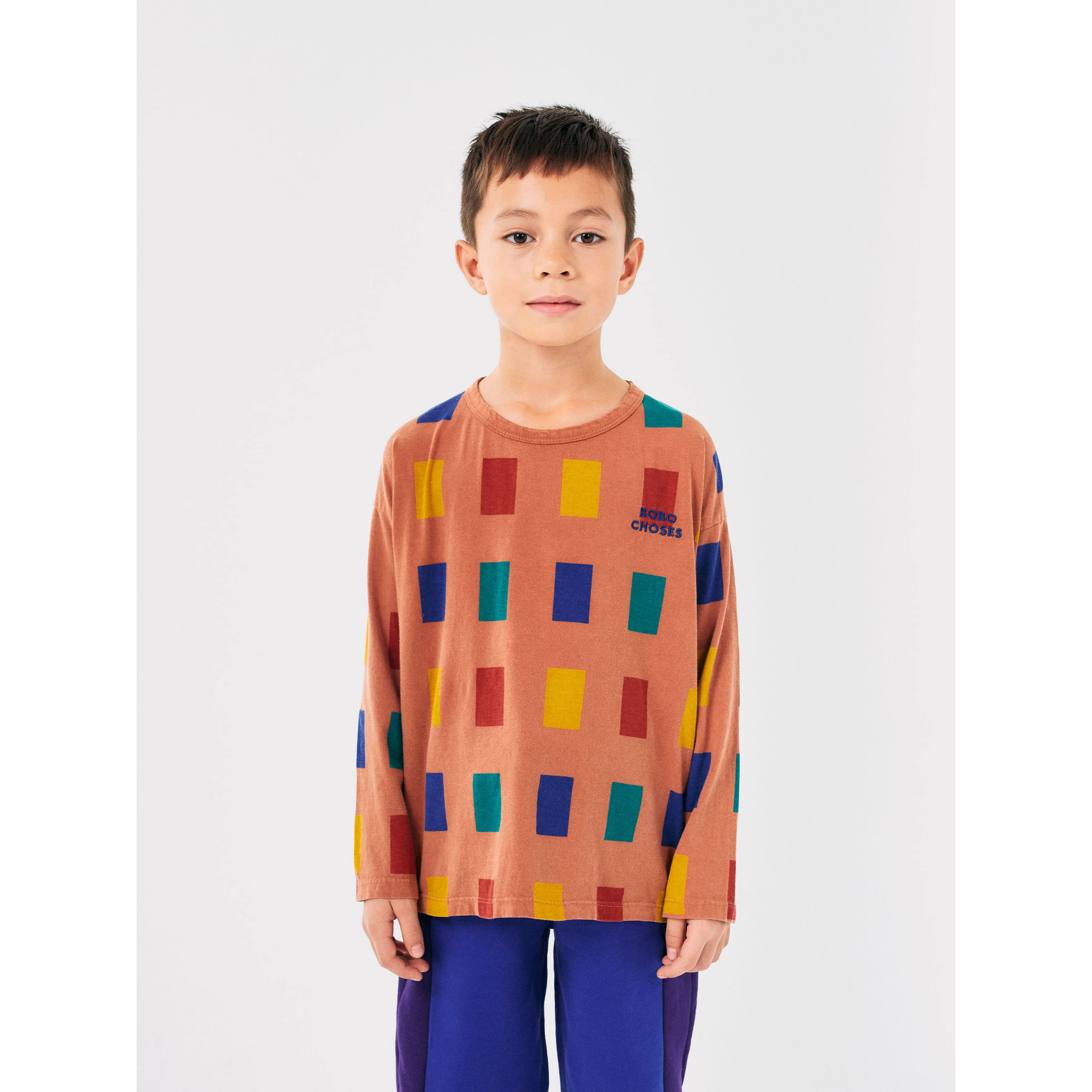 Bobo Choses Brown Color Game Allover T-Shirt - Image 2
