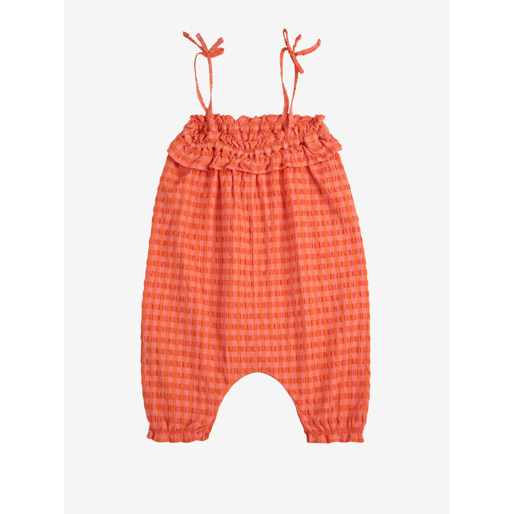 Bobo Choses Coral Pink Vichy Woven Overall - Image 3