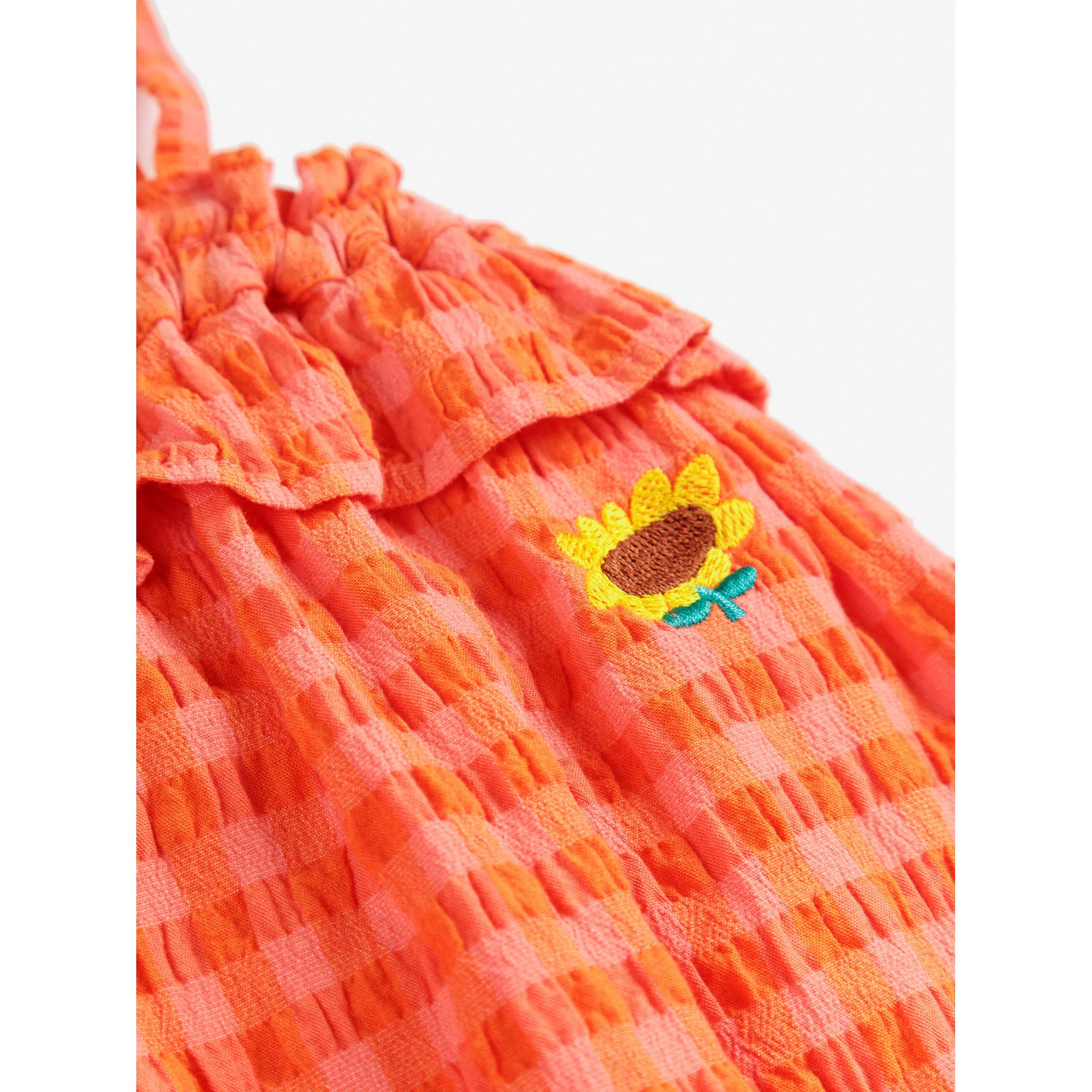 Bobo Choses Coral Pink Vichy Woven Overall - Image 4