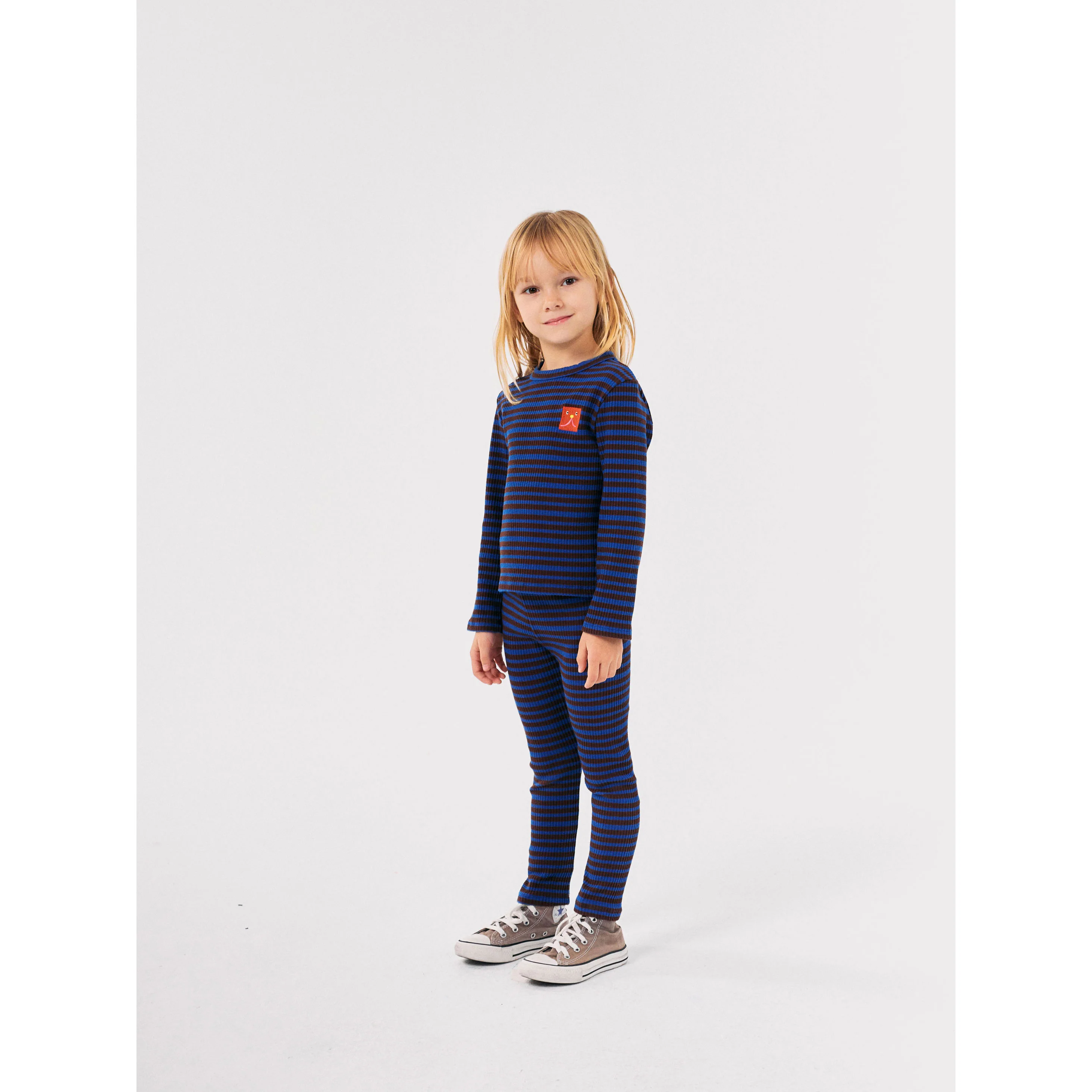 Bobo Choses Dark Brown Ribbed Stripes Legging - Image 2