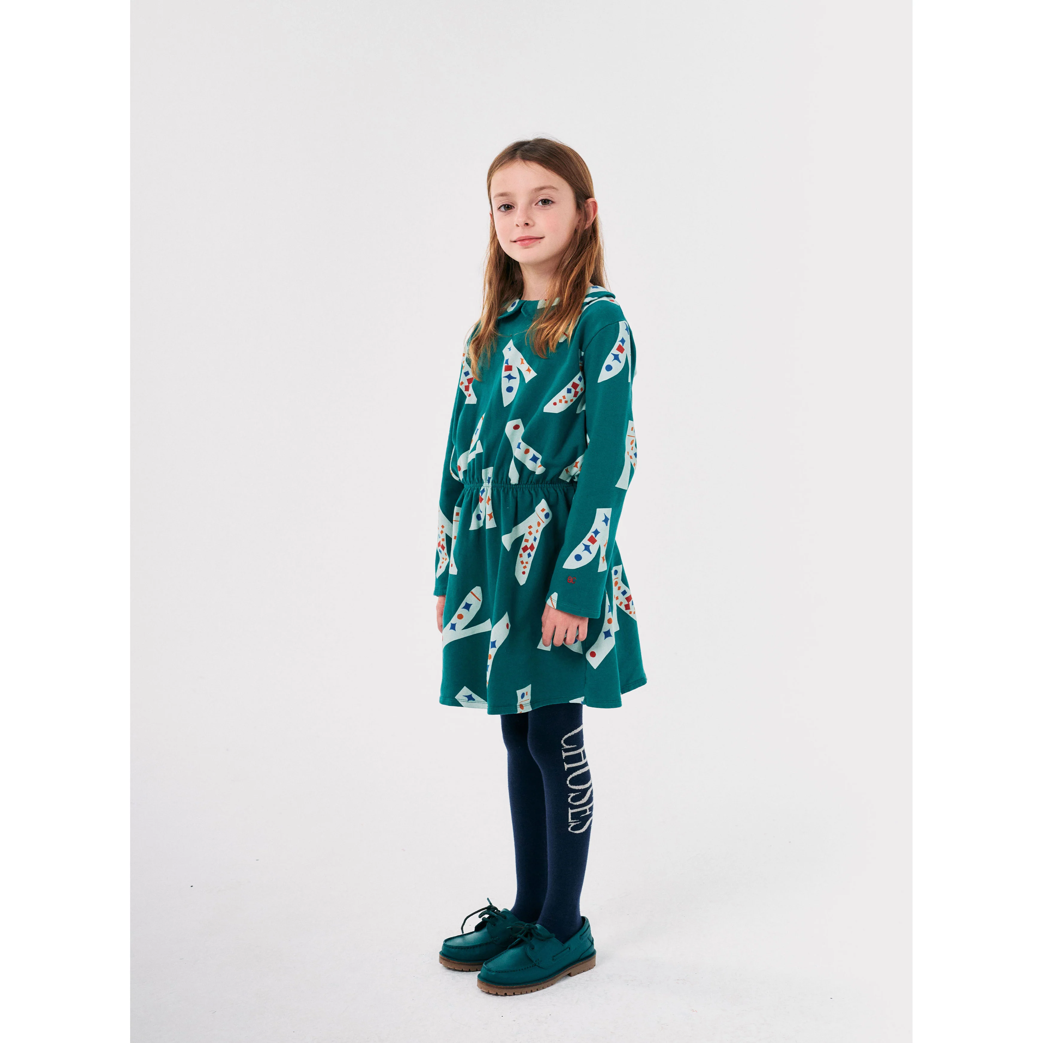 Bobo Choses Dark Green Magic Shoes Allover Dress - Image 2