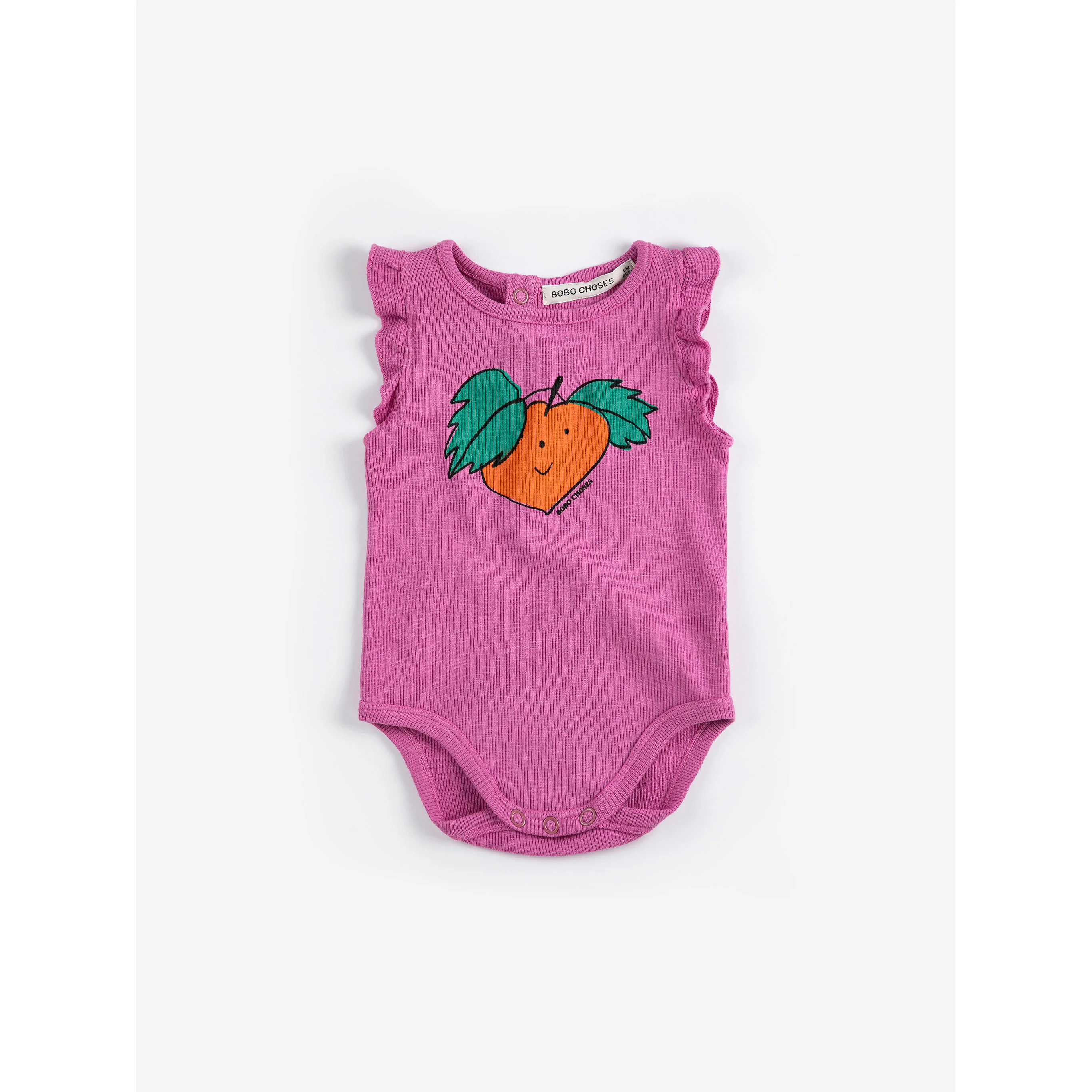 Bobo Choses Fuchsia Tangerine Ruffled Bodysuit