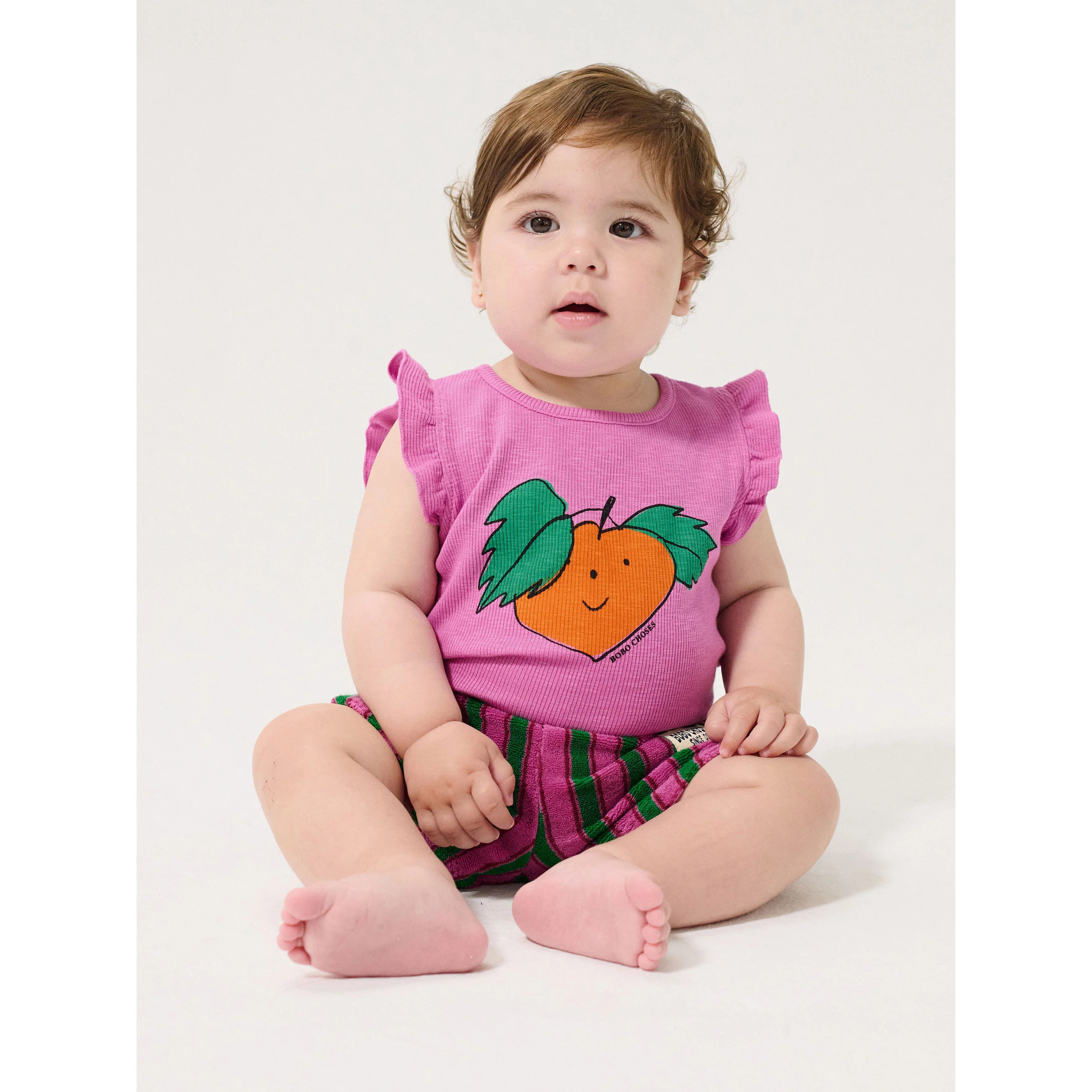 Bobo Choses Fuchsia Tangerine Ruffled Bodysuit - Image 2