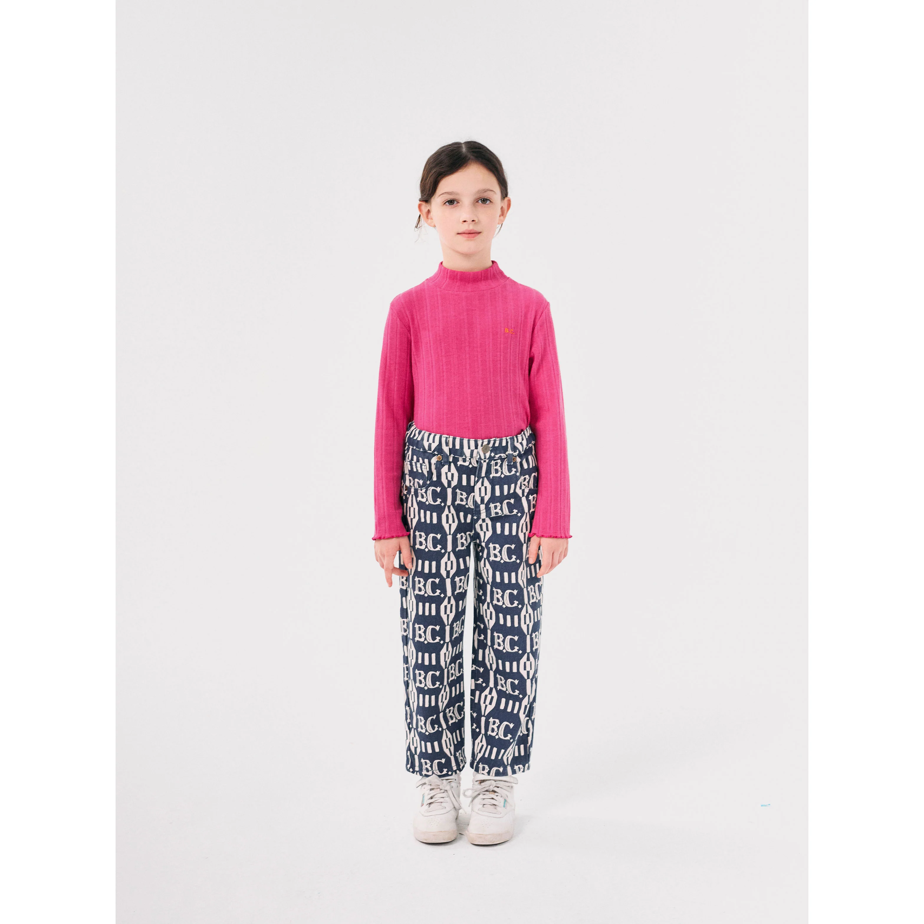 Bobo Choses Fushia BC Fantasy Rib Turtleneck T-Shirt - Image 2