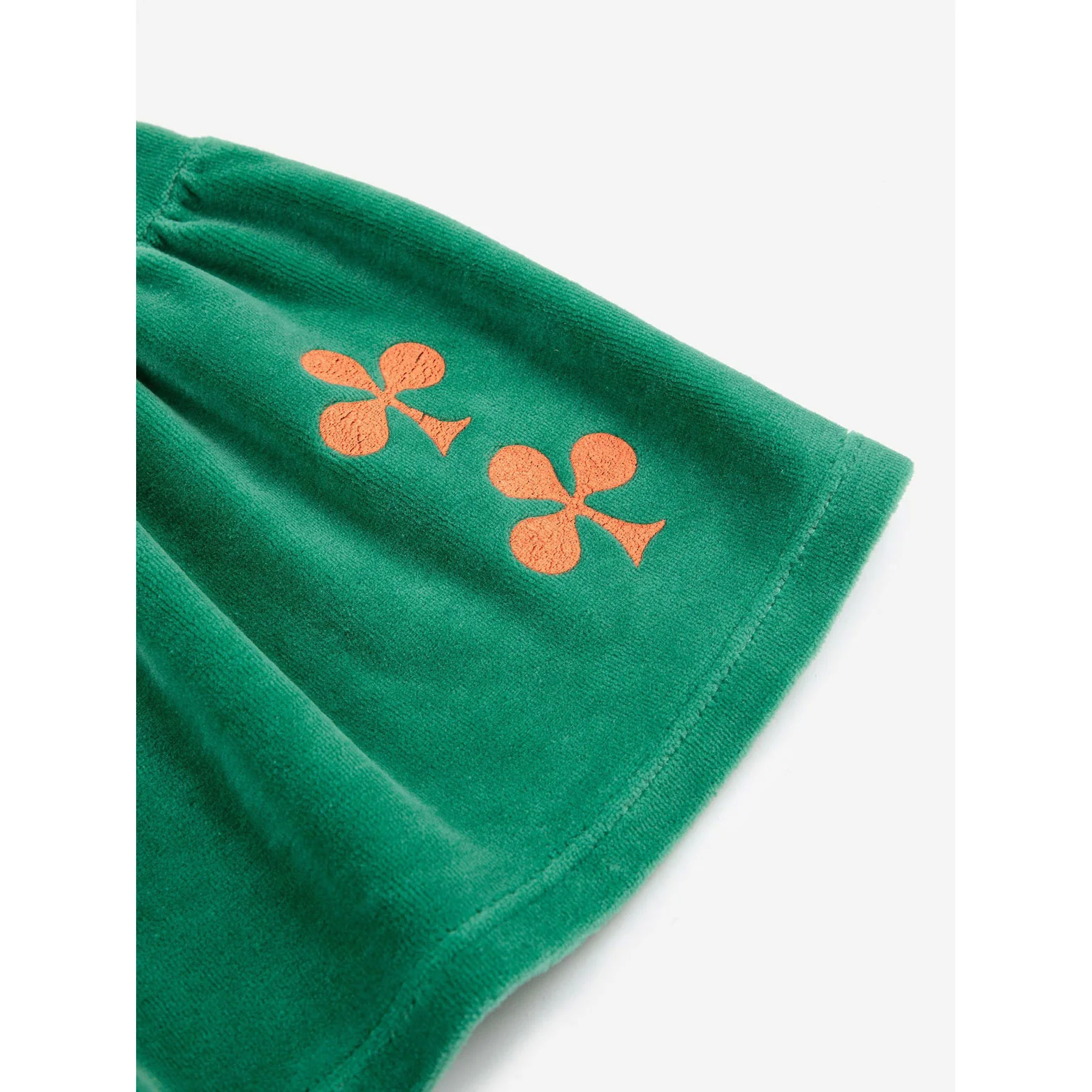 Bobo Choses Green Clover Velvet Skirt - Image 3