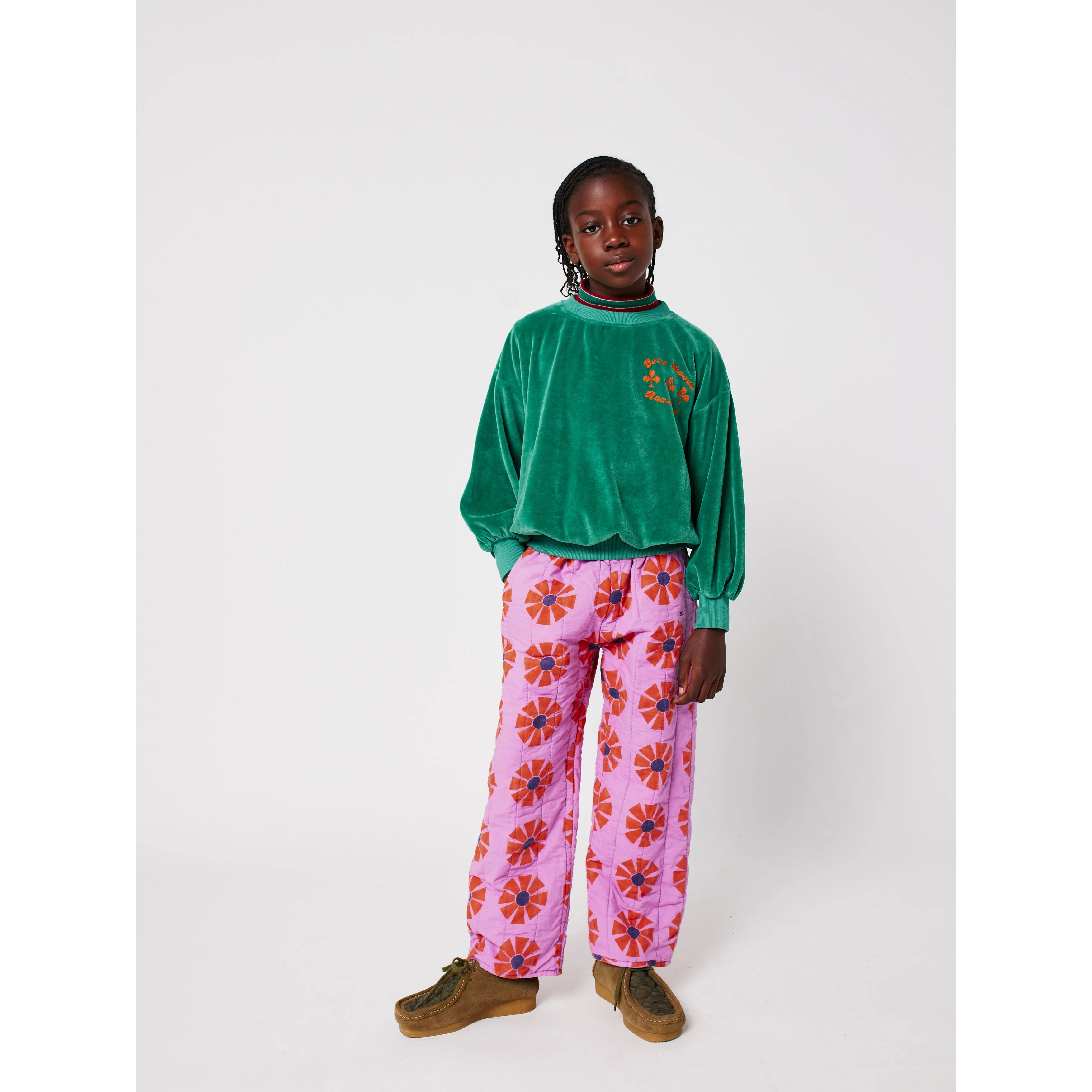 Bobo Choses Green Have Fun Velvet Sweatshirt - Image 2