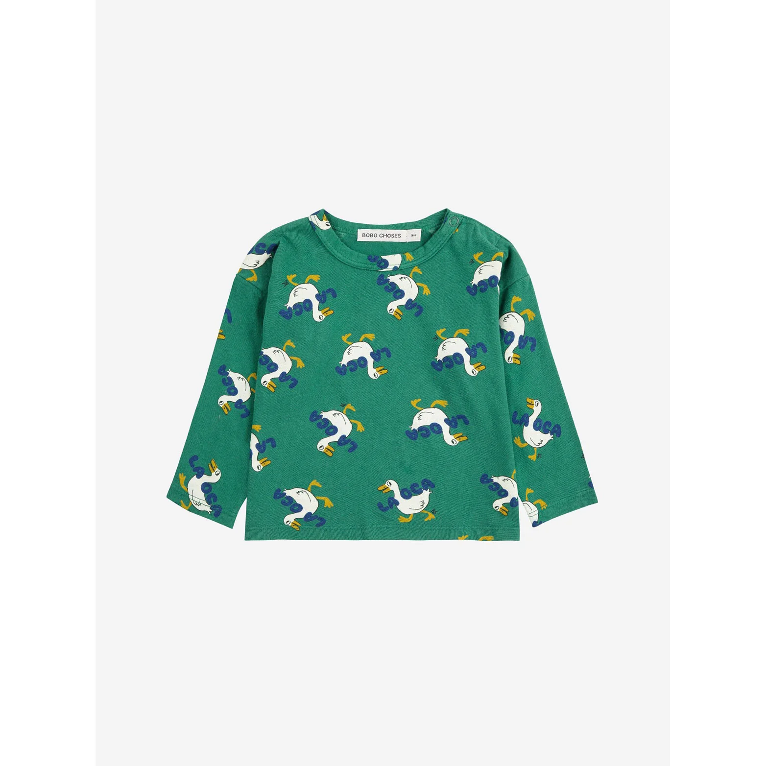 Bobo Choses Green La Oca All Over Baby T-Shirt