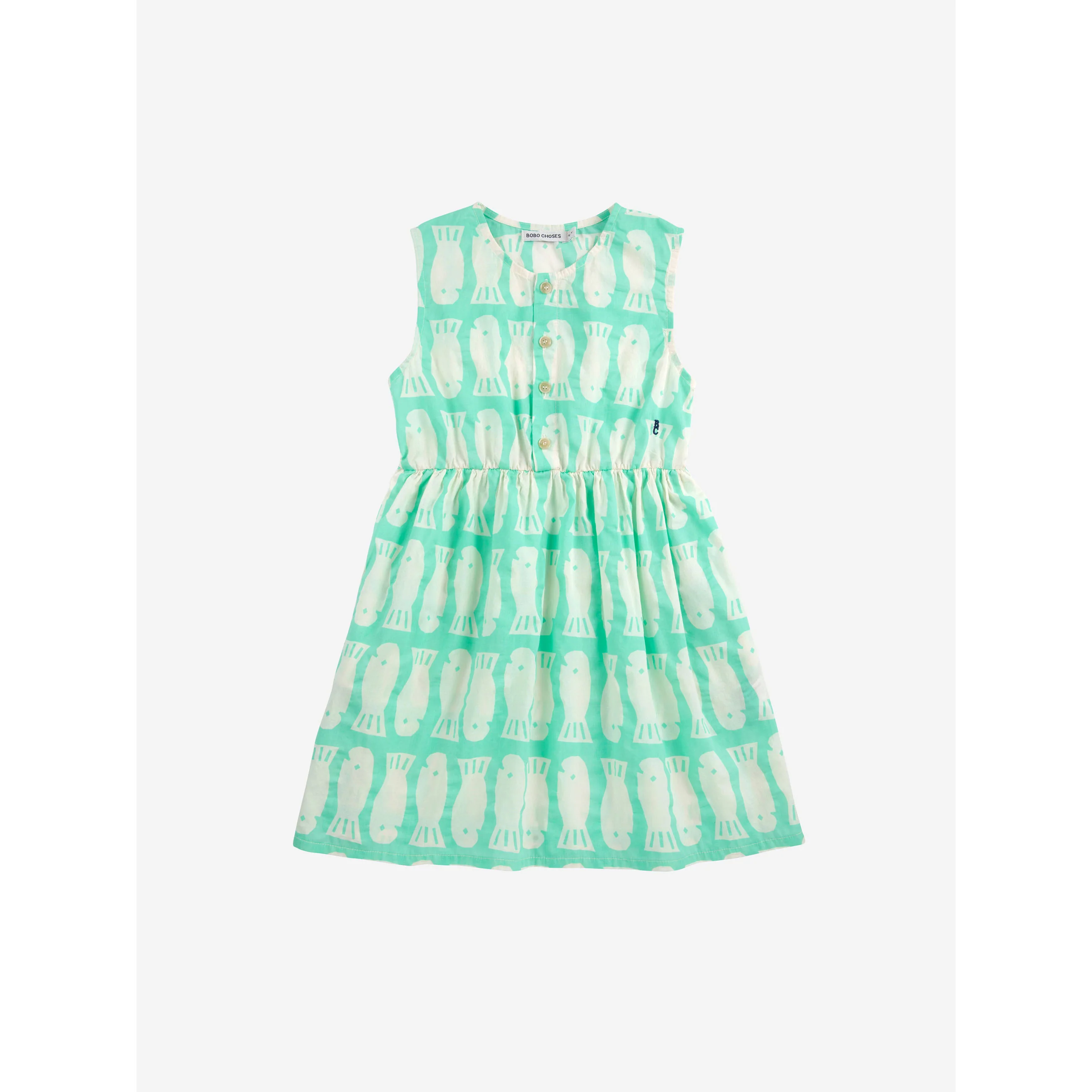 Bobo Choses Green Lucky Fish All Over Dress
