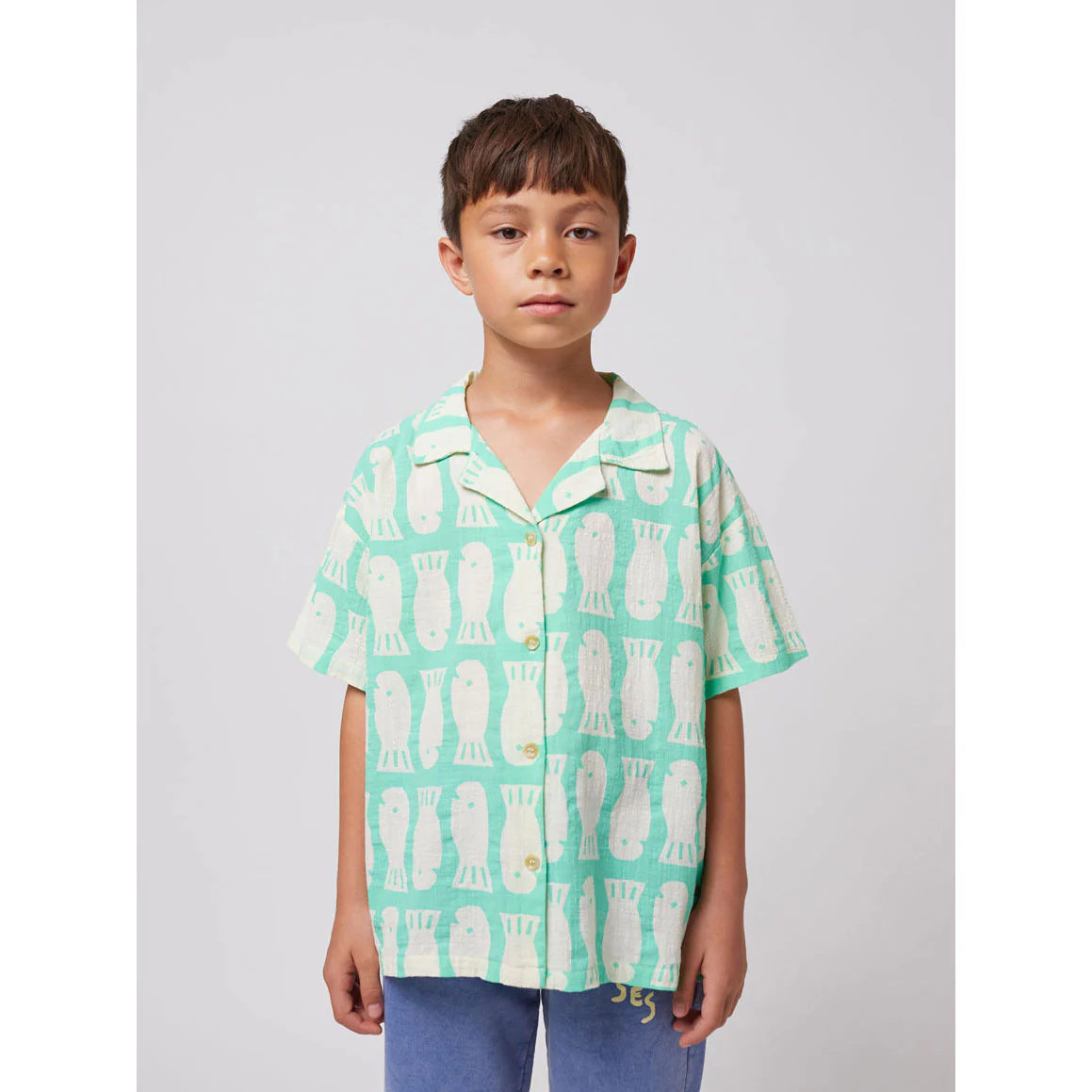 Bobo Choses Green Lucky Fish All Over Shirt - Image 3