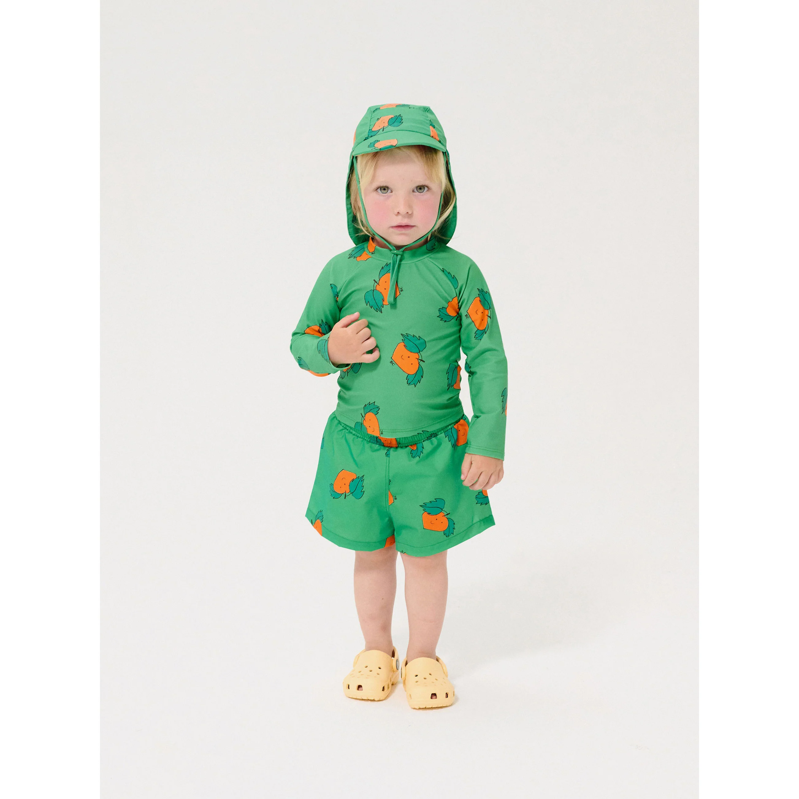 Bobo Choses Green Tangerine All Over Baby Swim Trunks - Image 2