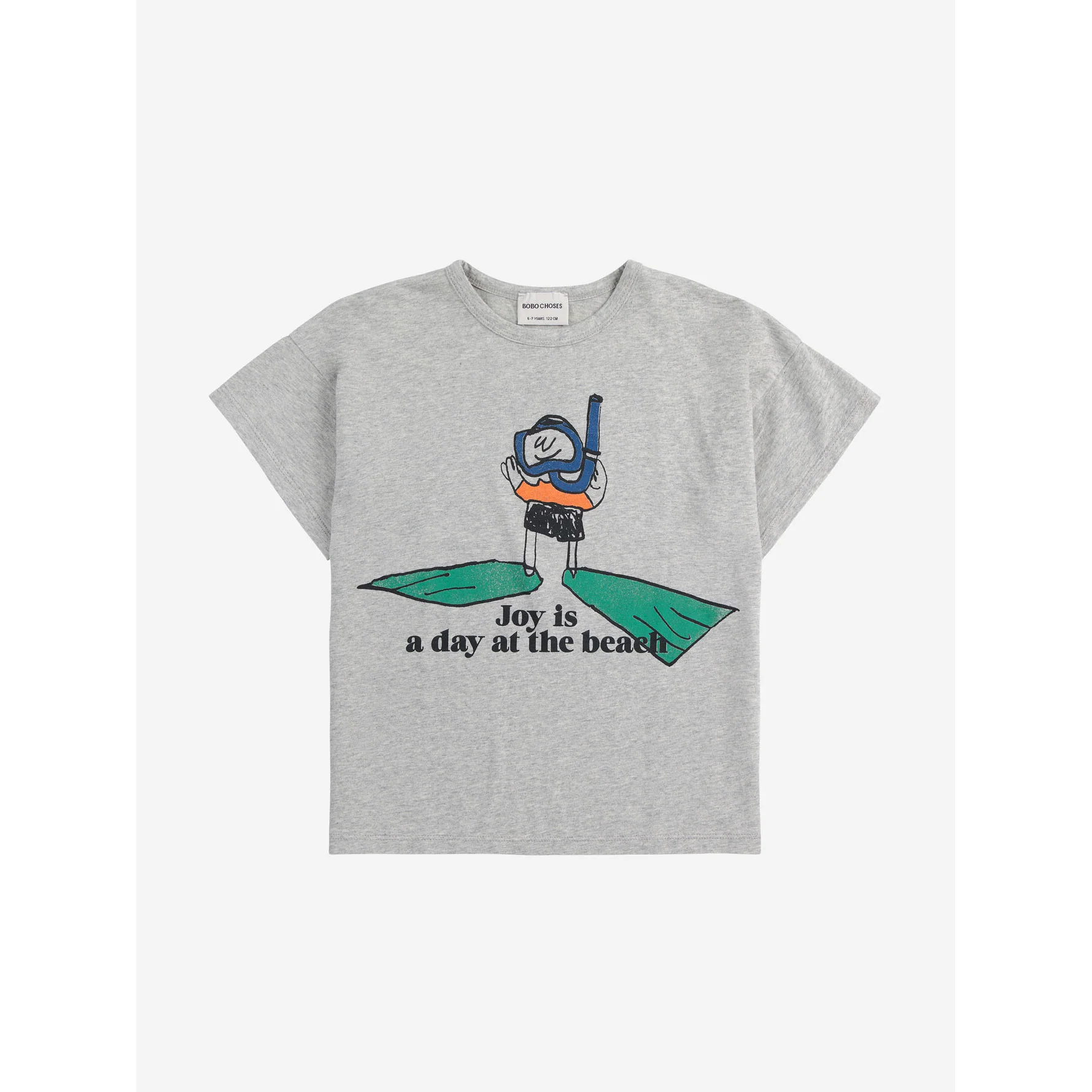 Bobo Choses Heather Grey A Day At The Beach T-Shirt
