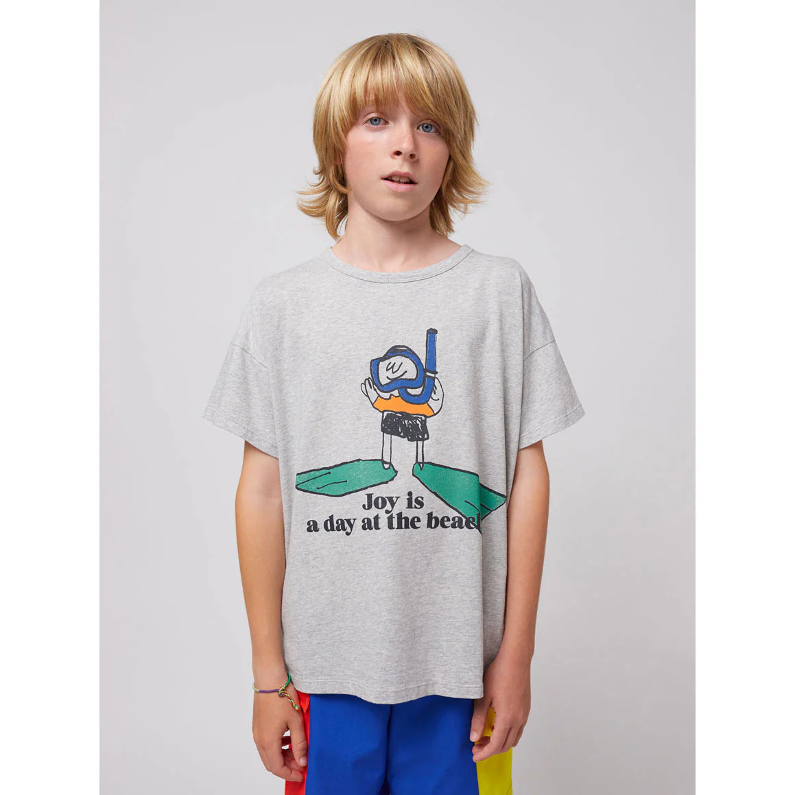 Bobo Choses Heather Grey A Day At The Beach T-Shirt - Image 2