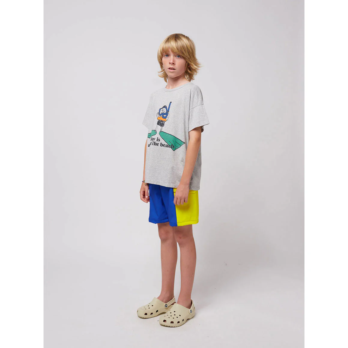 Bobo Choses Heather Grey A Day At The Beach T-Shirt - Image 3