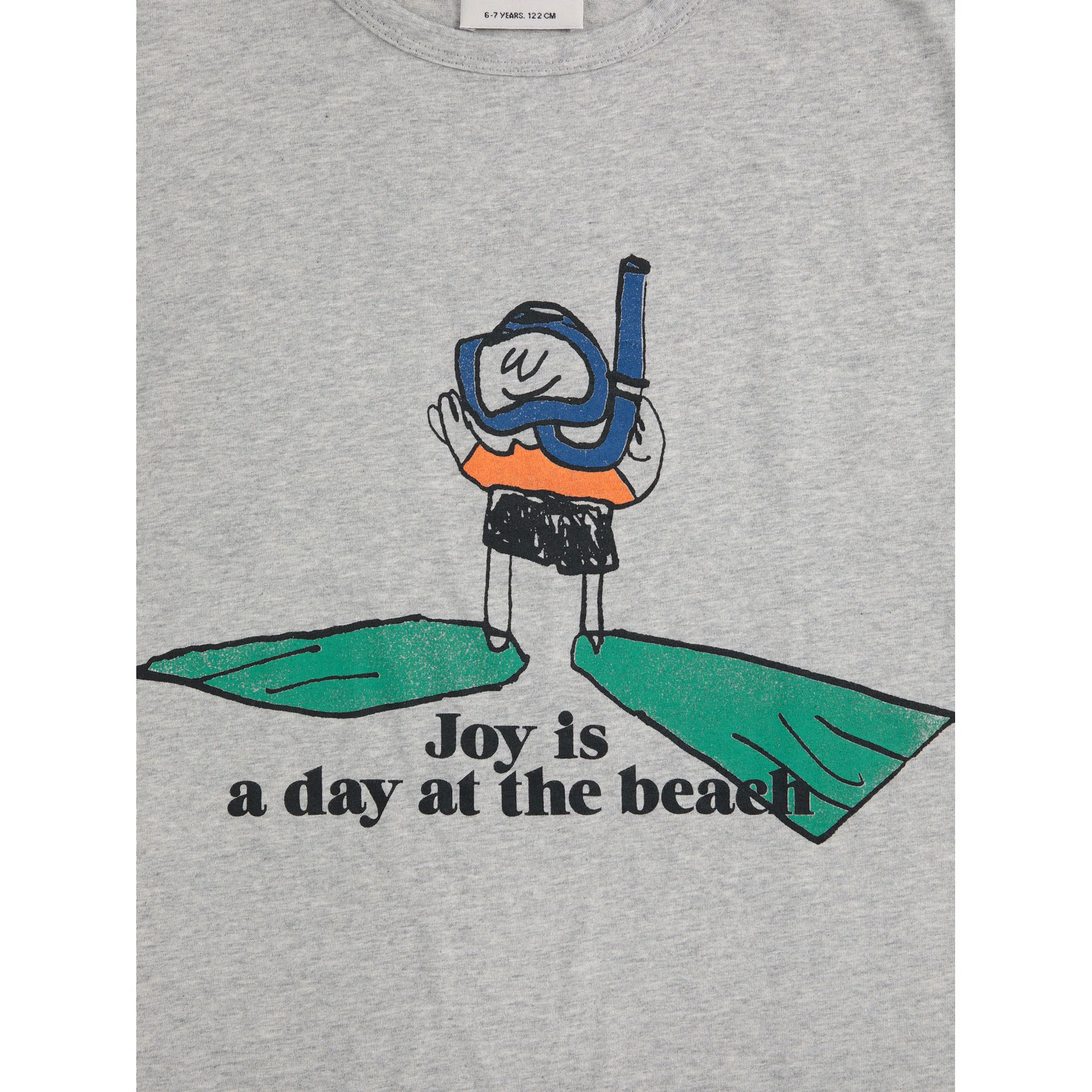 Bobo Choses Heather Grey A Day At The Beach T-Shirt - Image 5