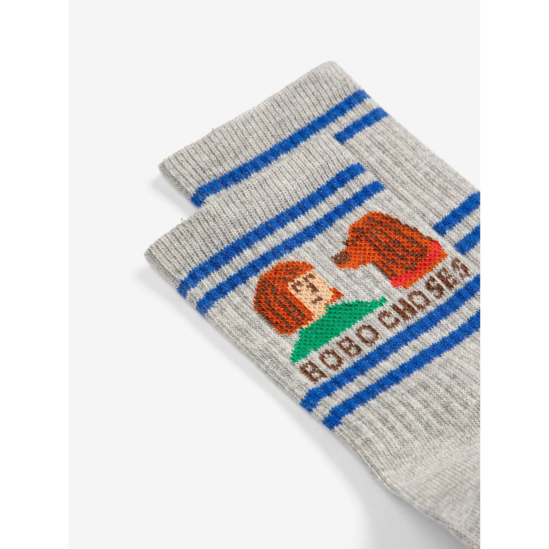 Bobo Choses Heather Grey Friends In A Pickle Short Socks - Image 2