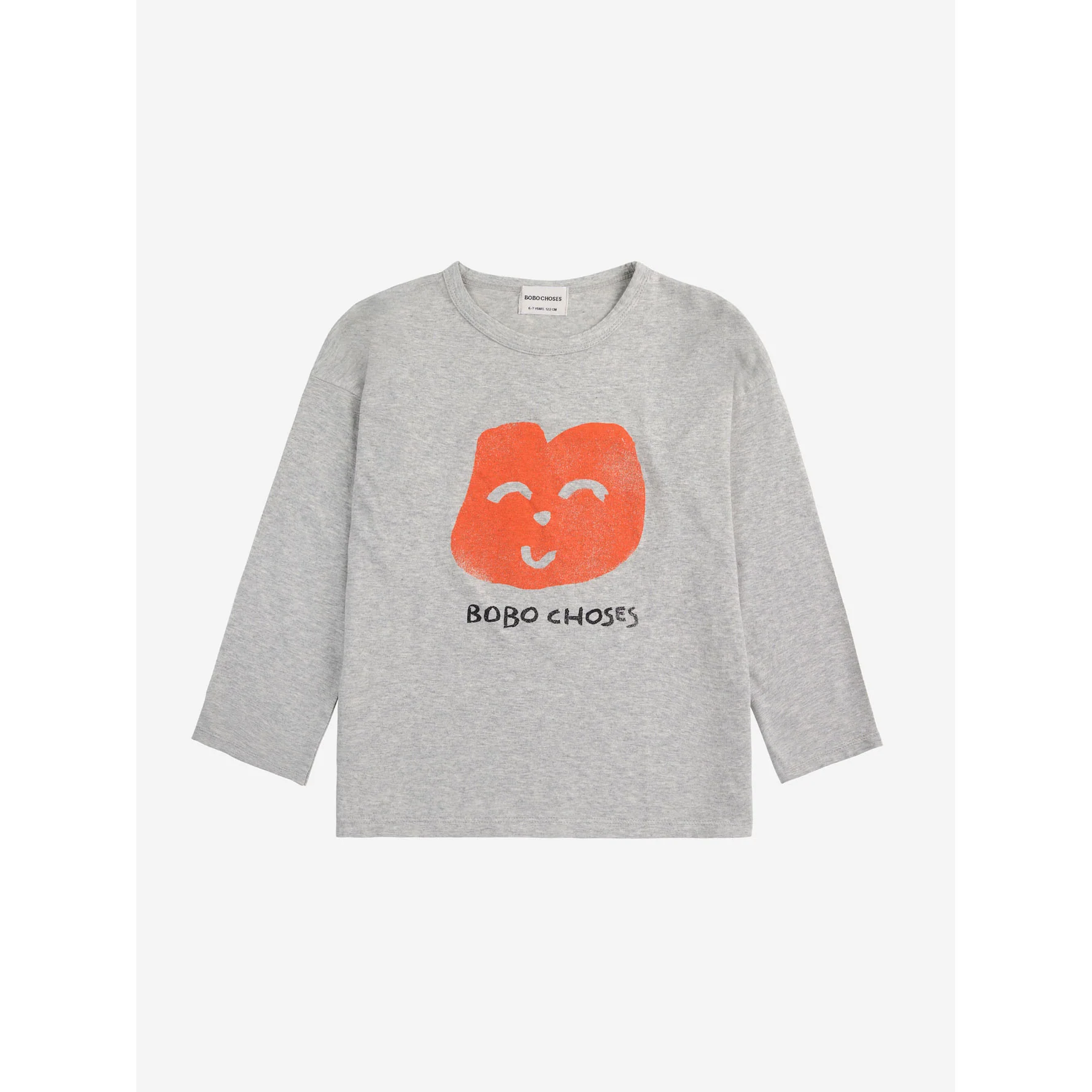 Bobo Choses Heather Grey Joyful Face T-Shirt