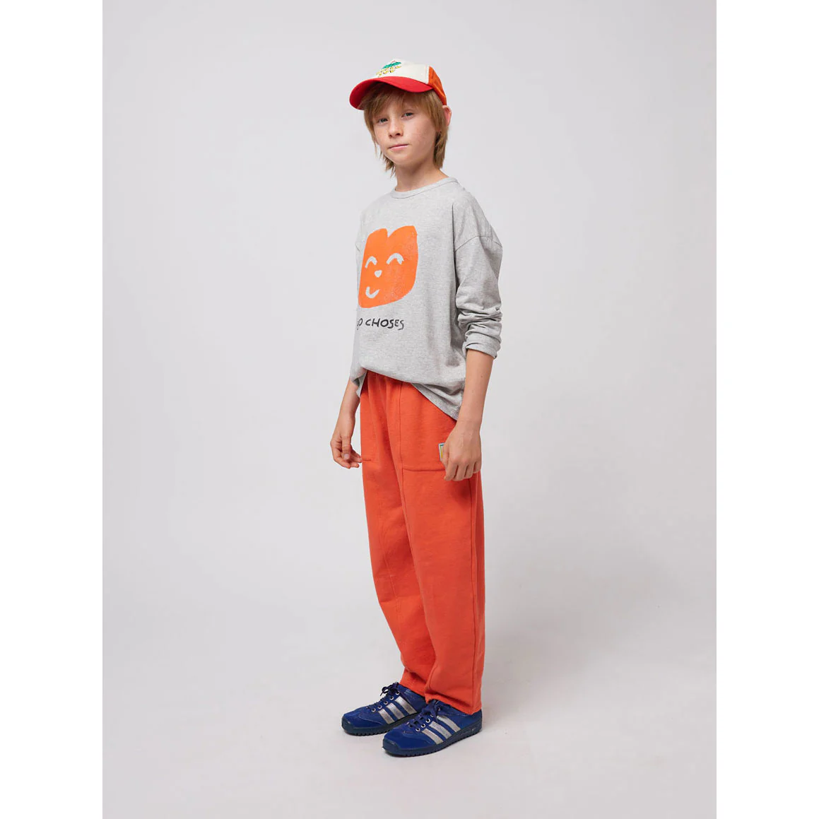Bobo Choses Heather Grey Joyful Face T-Shirt - Image 5