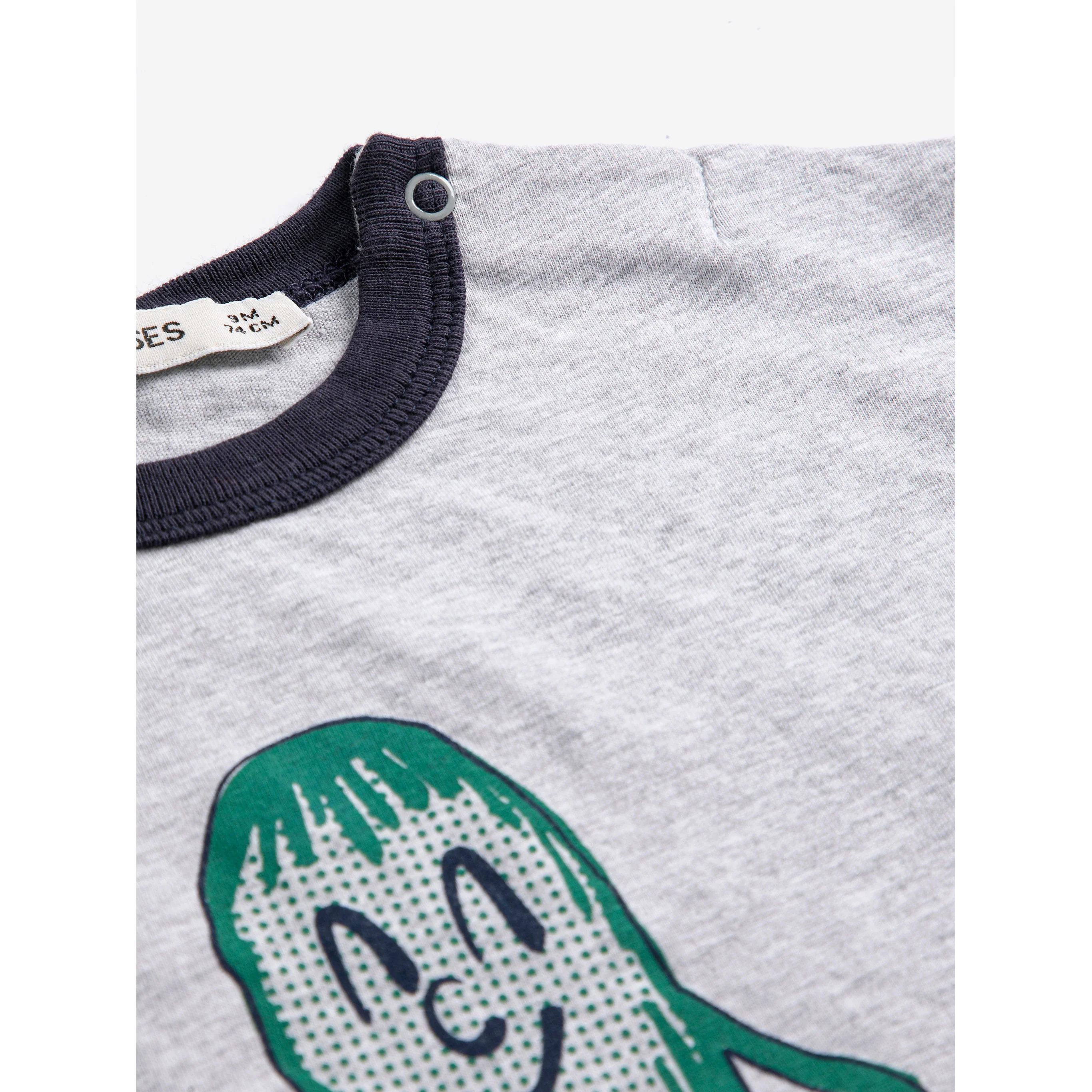 Bobo Choses Heather Grey Mr. Pickles Baby T-Shirt - Image 2