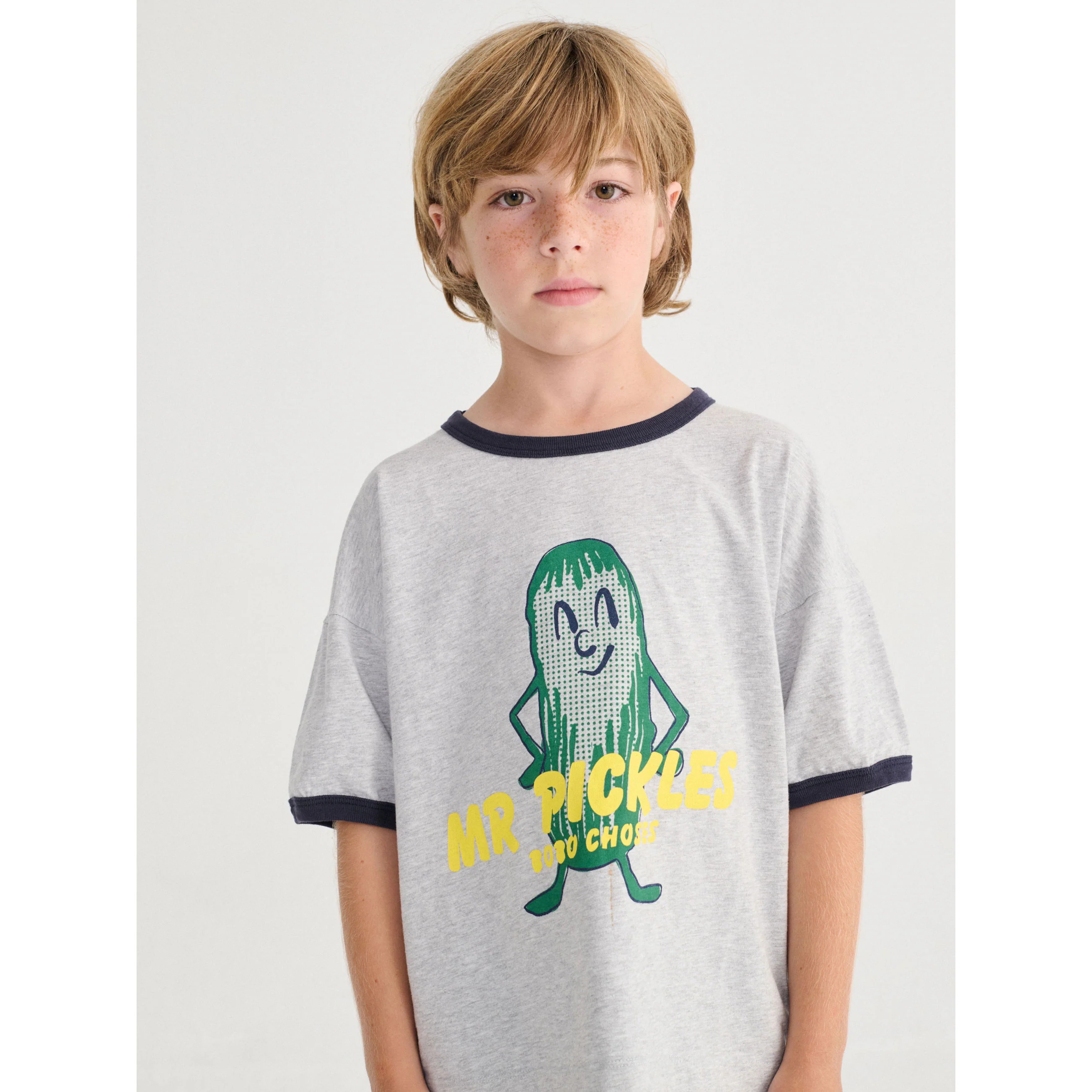 Bobo Choses Heather Grey Mr. Pickles T-Shirt - Image 4