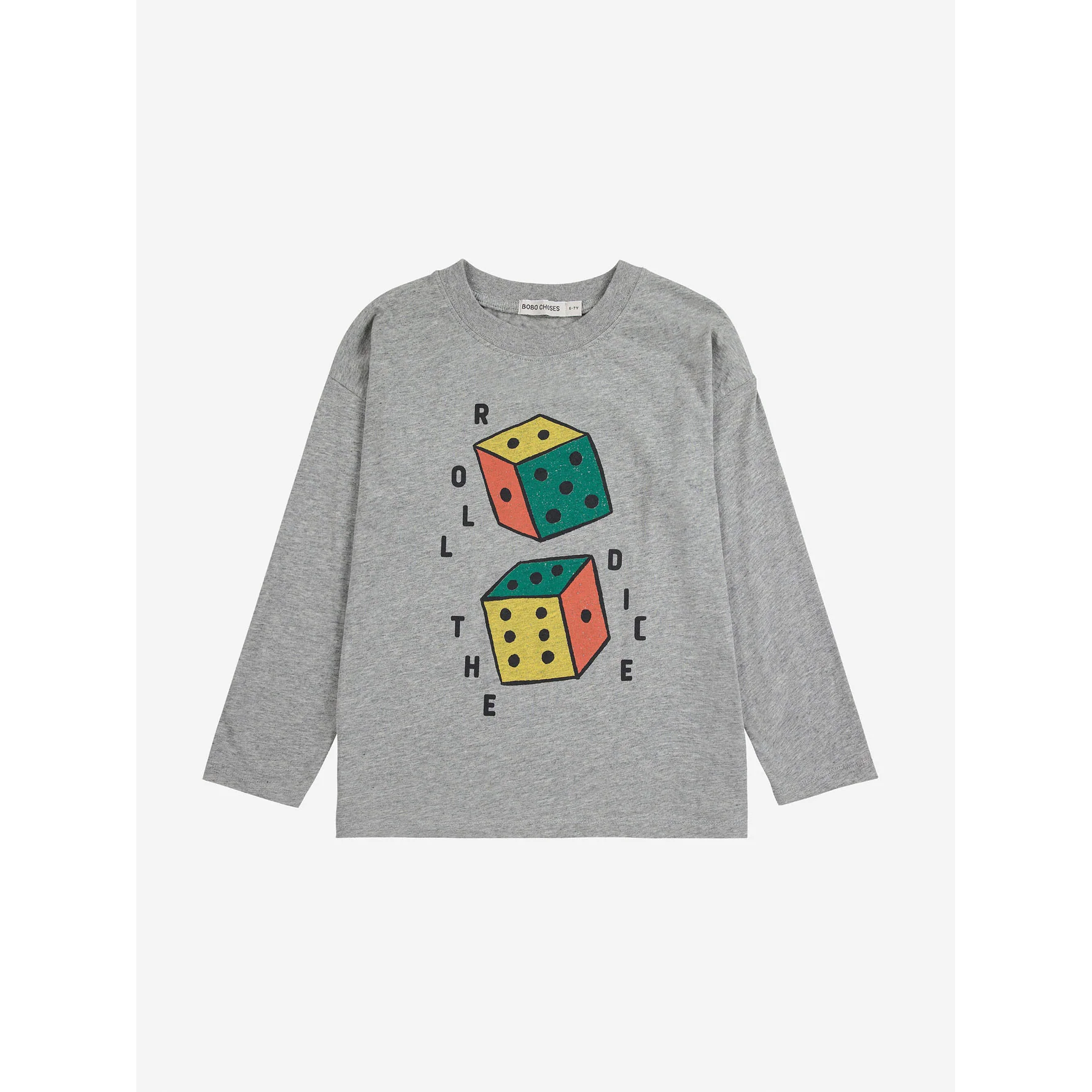 Bobo Choses Heather Grey Roll The Dice T-Shirt