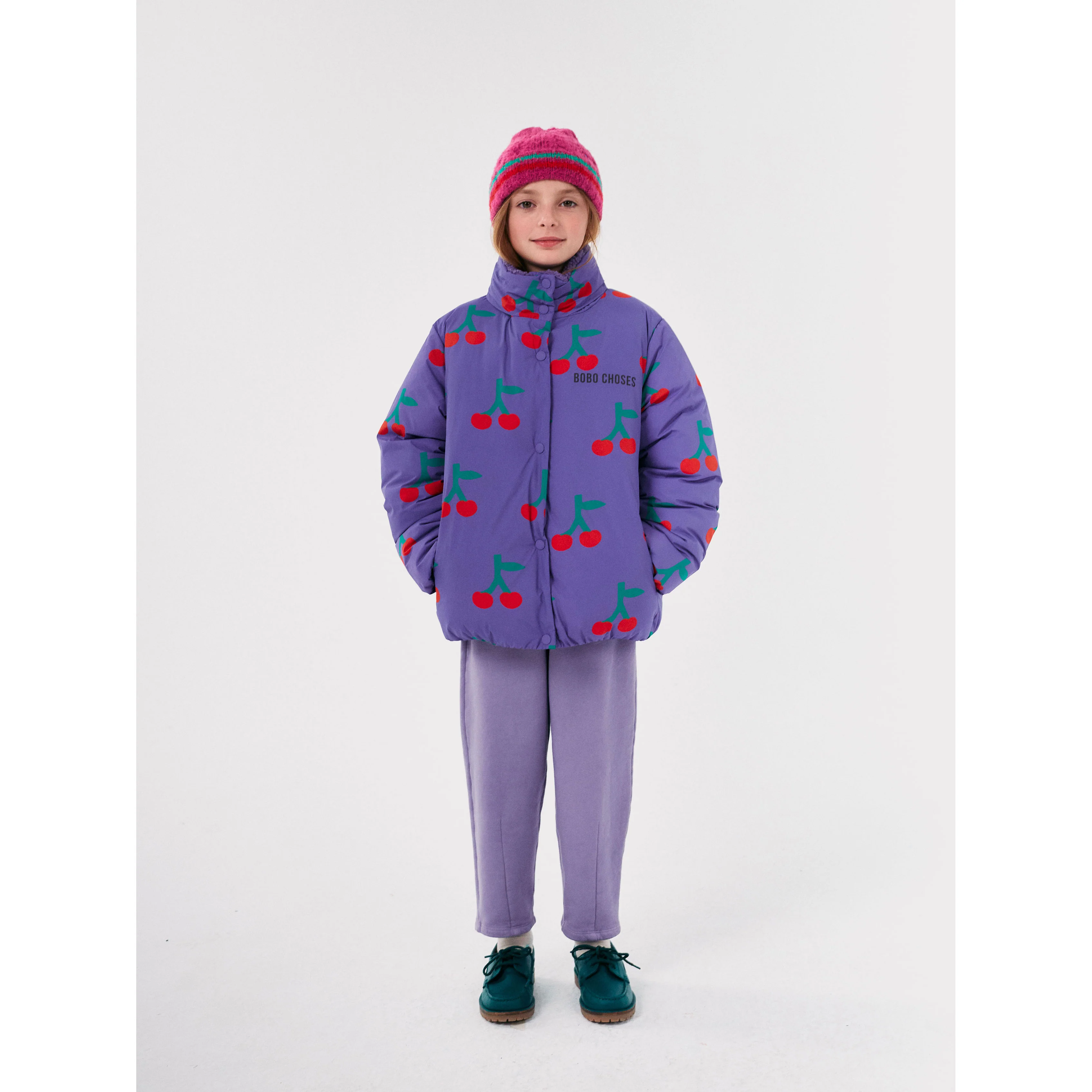 Bobo Choses Lavender Bobo Cherry Allover Anorak - Image 3