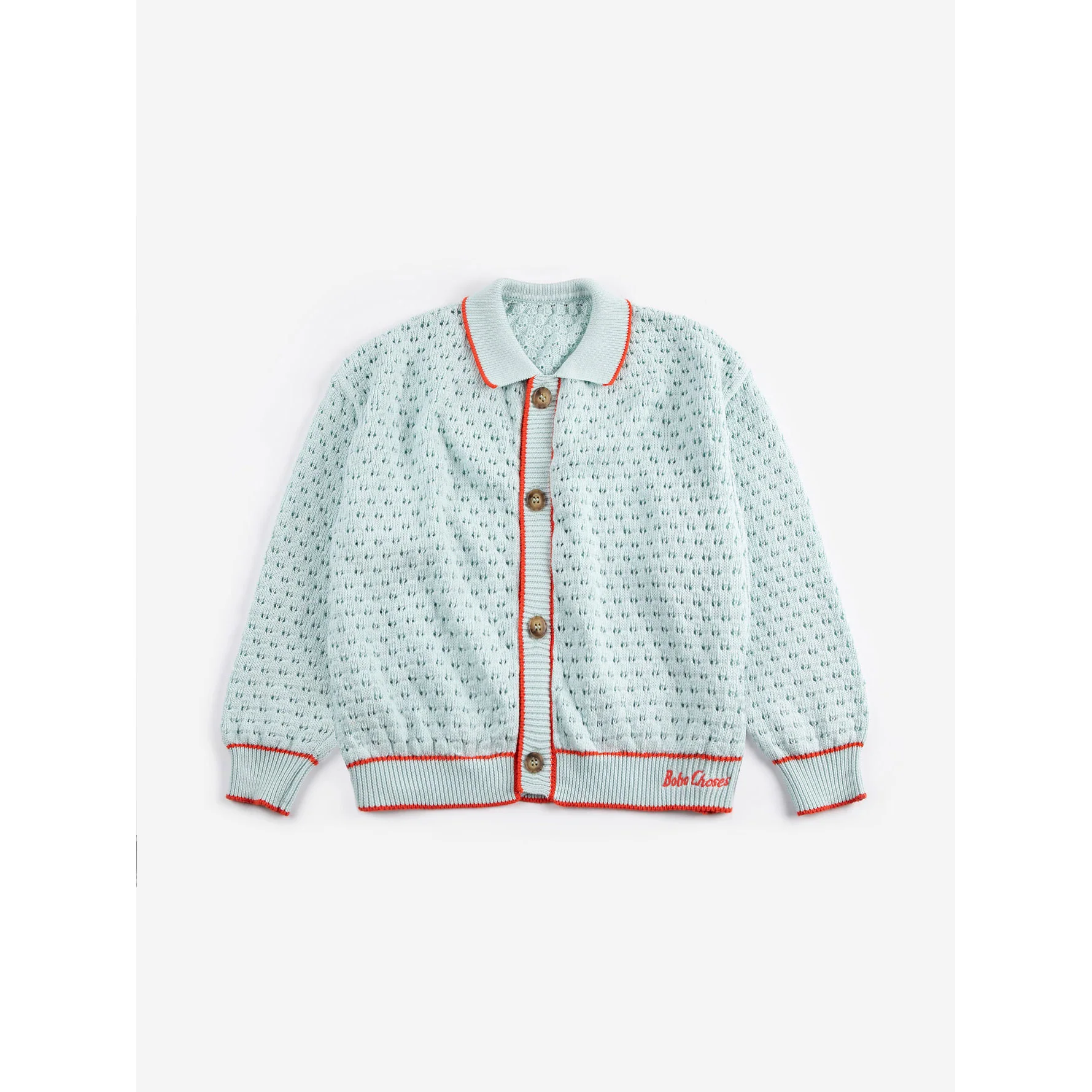Bobo Choses Light Blue Bc Openwork Cardigan