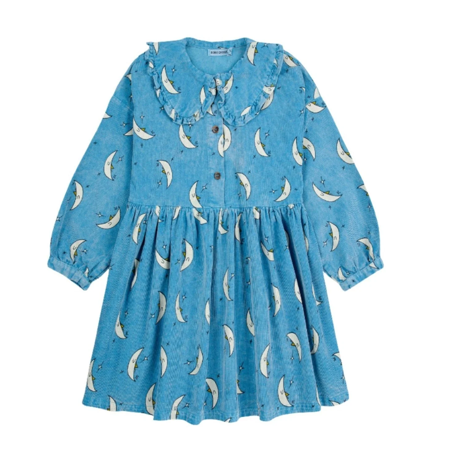 Bobo Choses Light Blue Beneath The Moon Allover Woven Dress