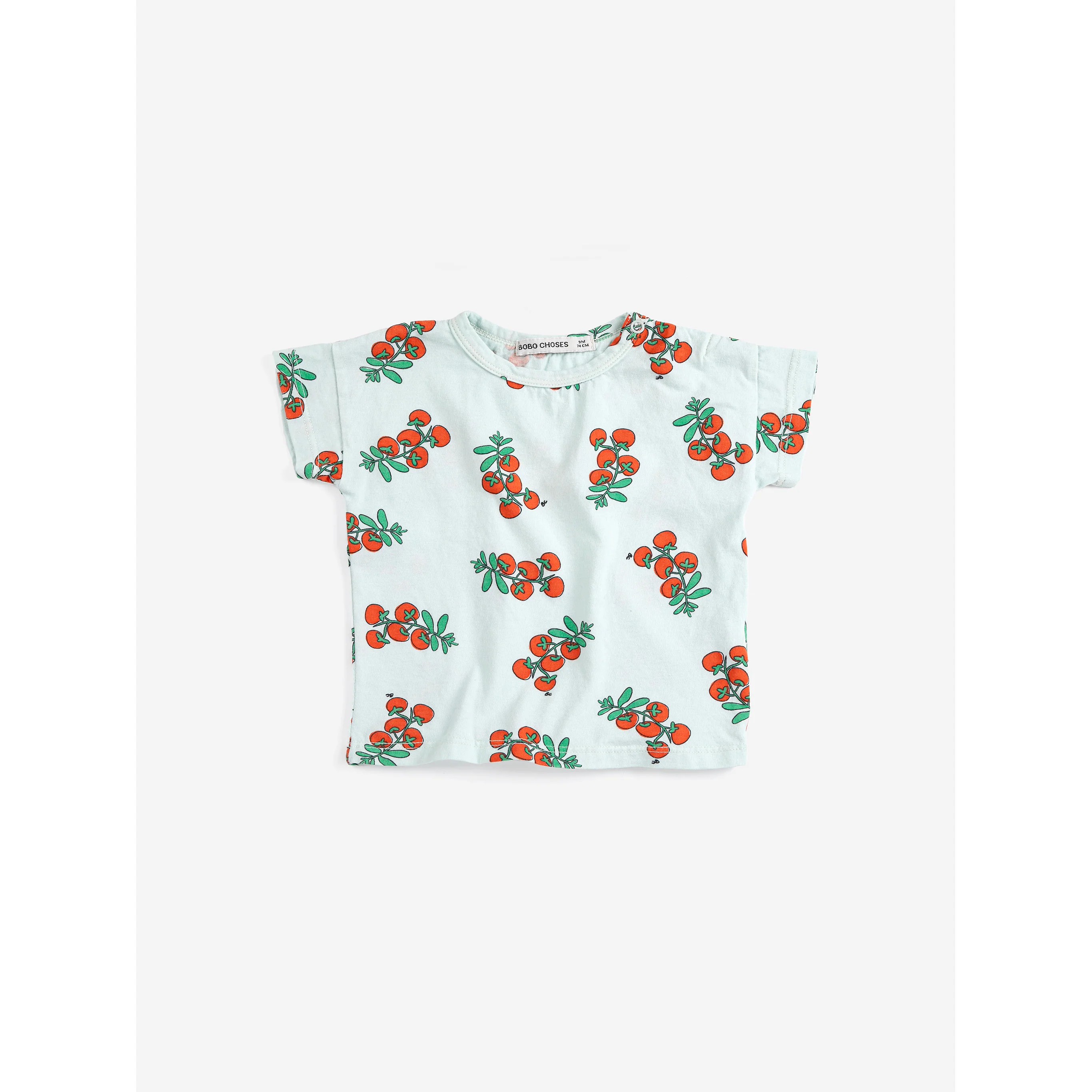 Bobo Choses Light Blue Tomatoes All Over Baby T-Shirt