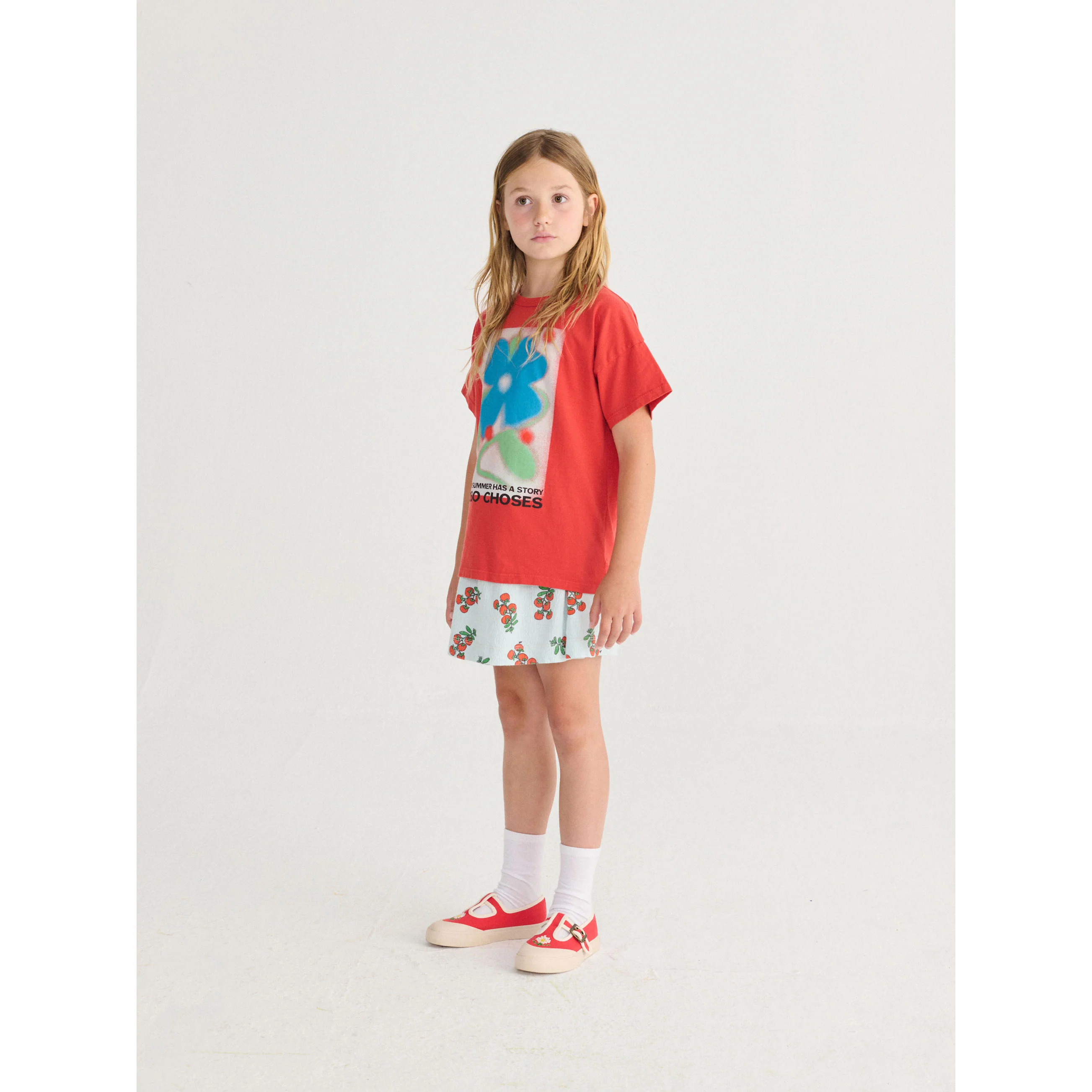 Bobo Choses Light Blue Tomatoes All Over Skirt - Image 2